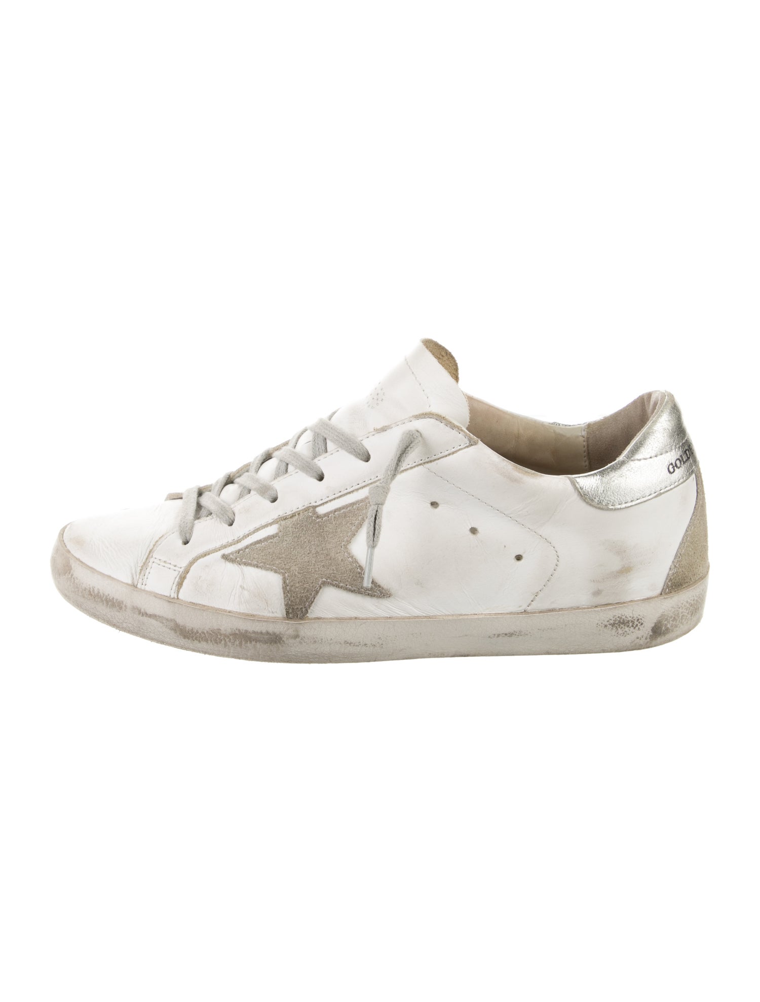 Golden Goose Leather Distressed Accents Sneakers