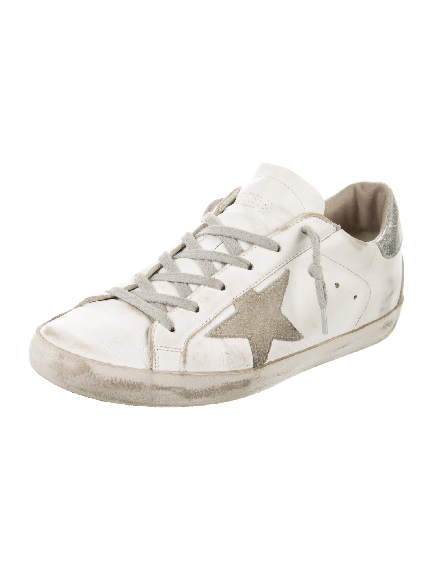 Golden Goose Leather Distressed Accents Sneakers