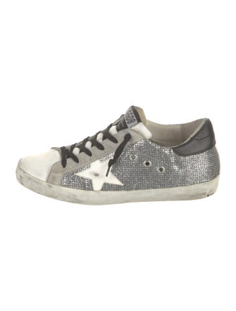 Golden Goose Leather Colorblock Pattern Sneakers