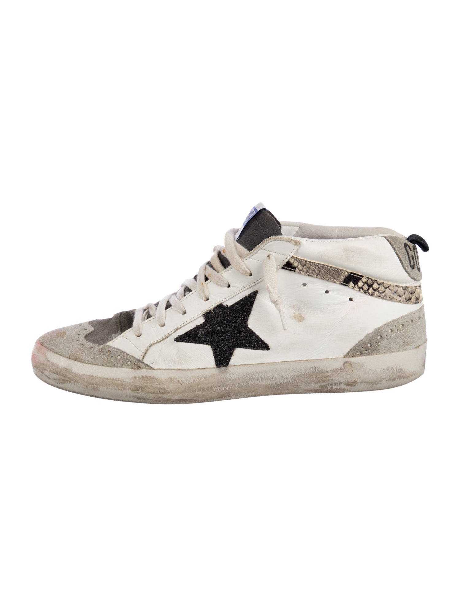 Golden Goose Leather Animal Print Sneakers