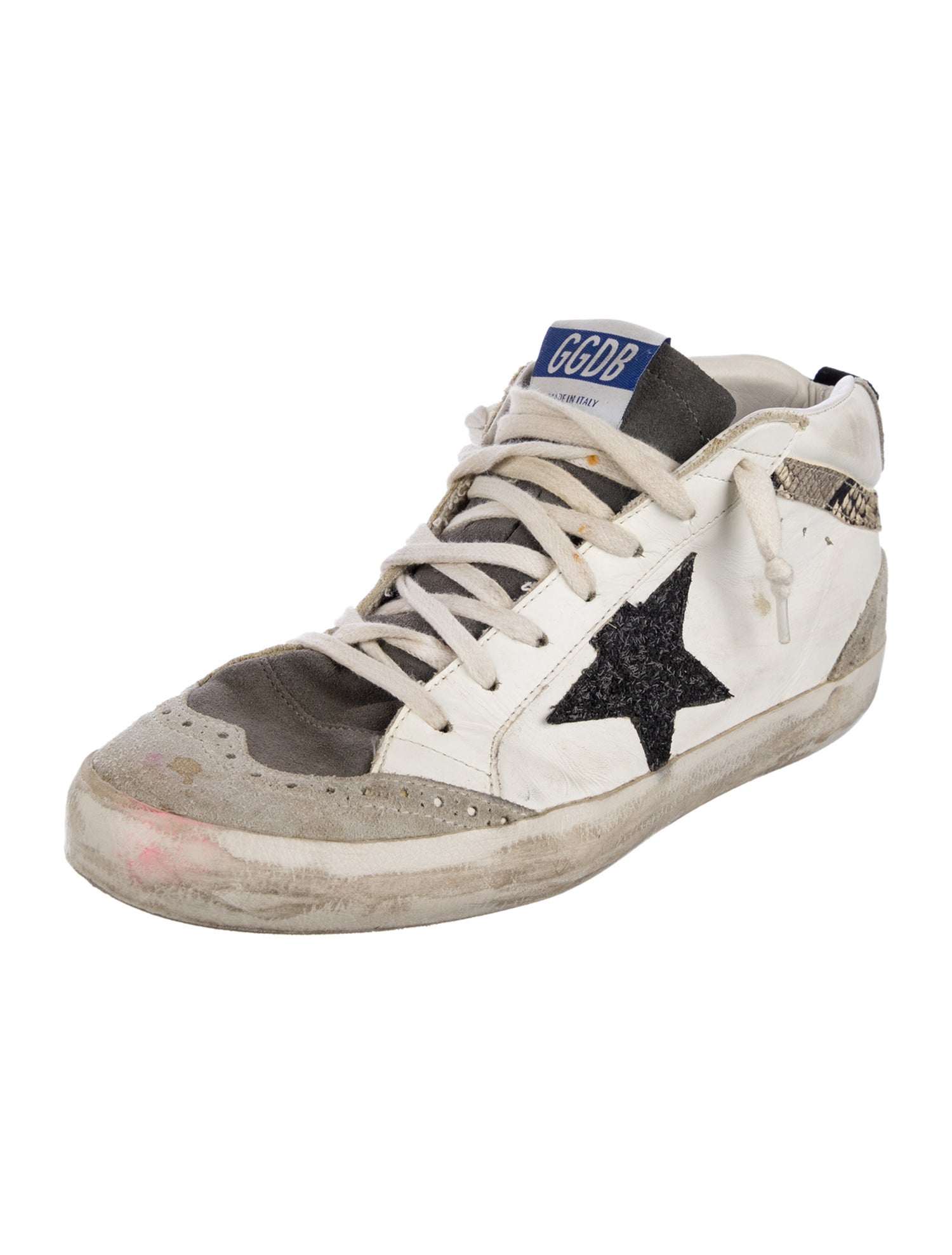 Golden Goose Leather Animal Print Sneakers