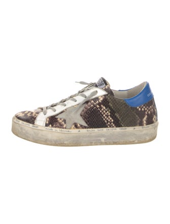 Golden Goose Leather Animal Print Sneakers