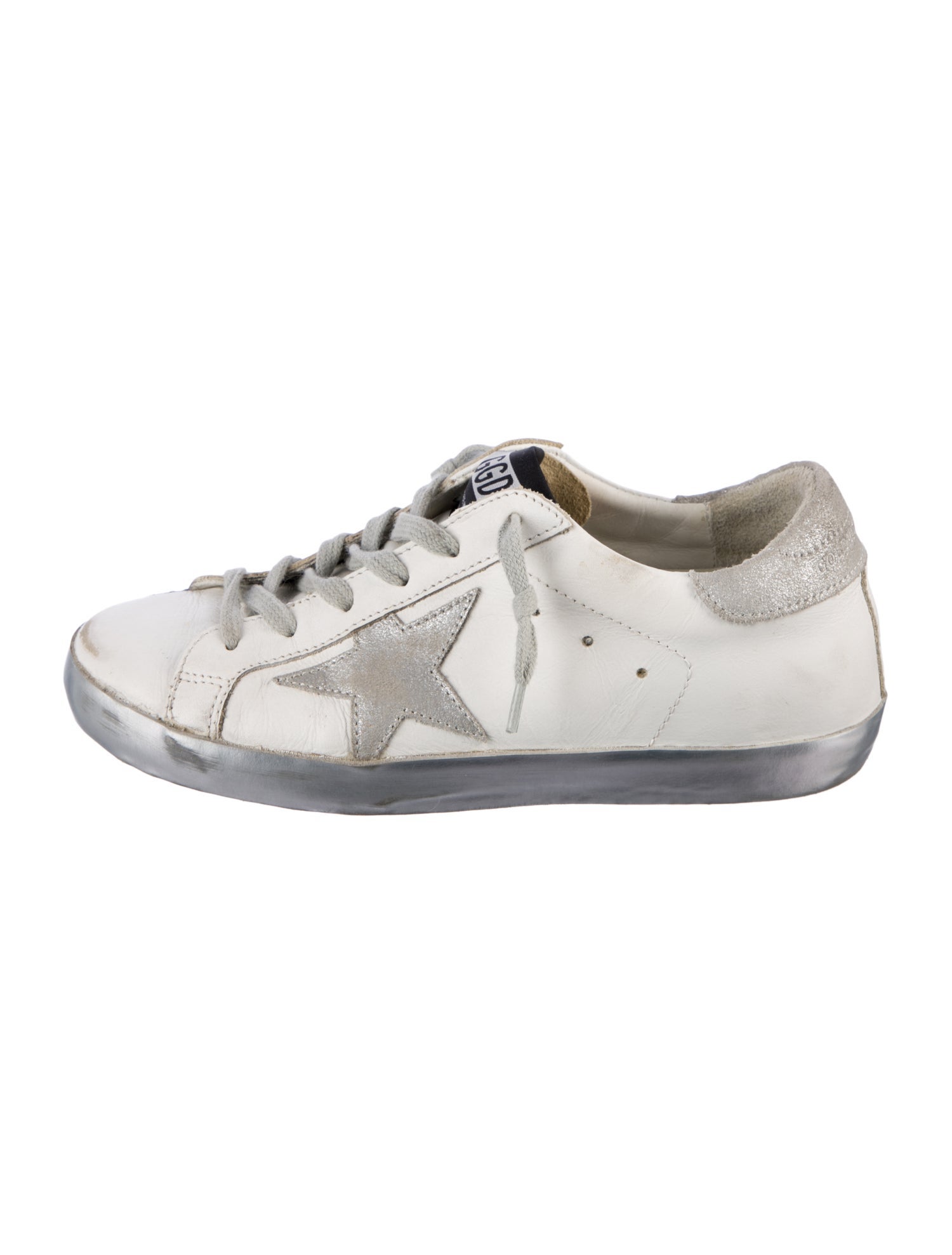 Golden Goose Leather Printed Sneakers
