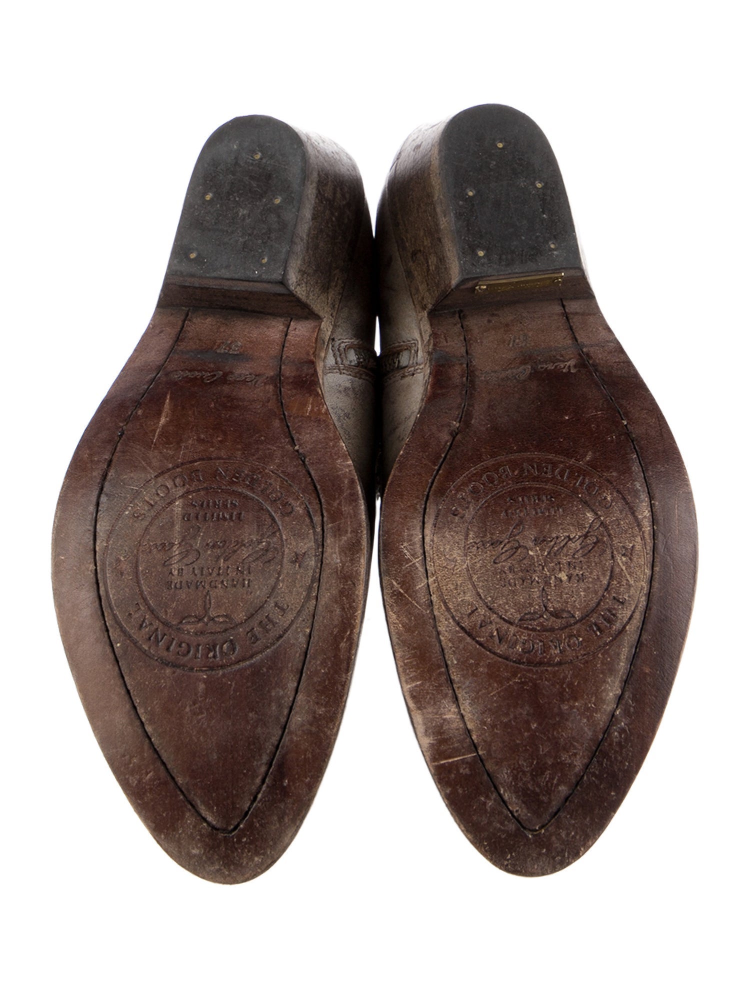 Golden Goose Leather Distressed Accents Western Boots