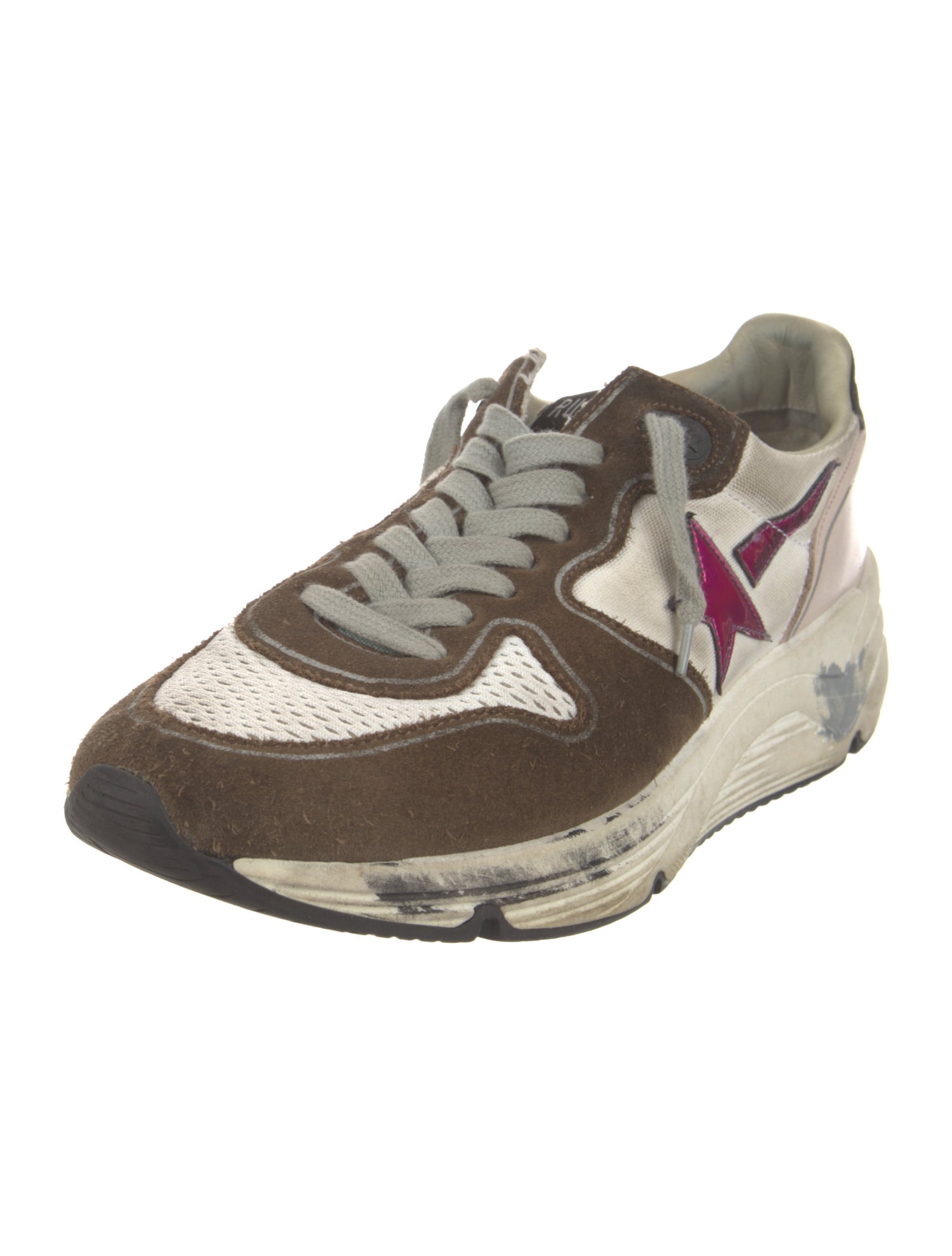 Golden Goose Suede Colorblock Pattern Sneakers