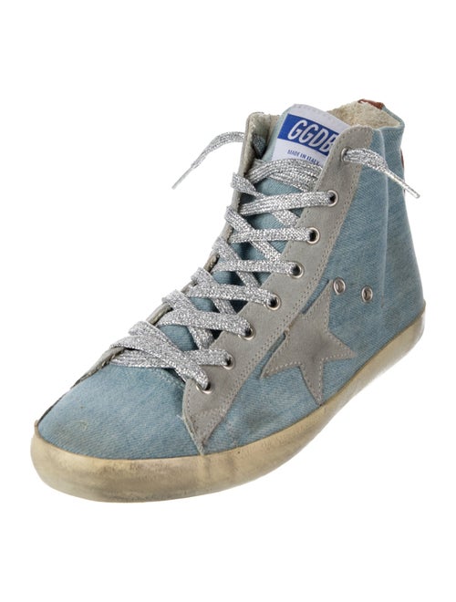 Golden Goose Denim Colorblock Pattern Sneakers