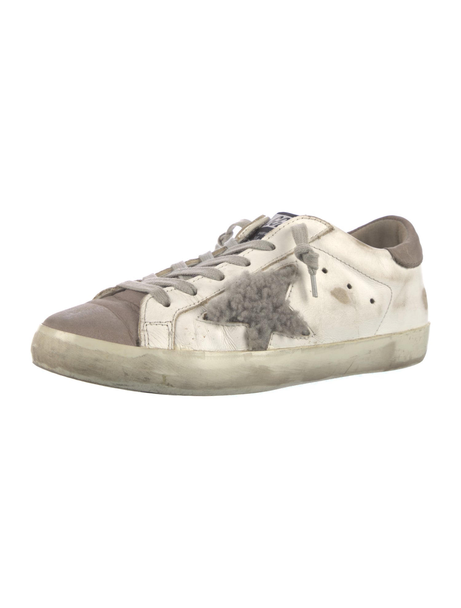 Golden Goose Leather Colorblock Pattern Sneakers