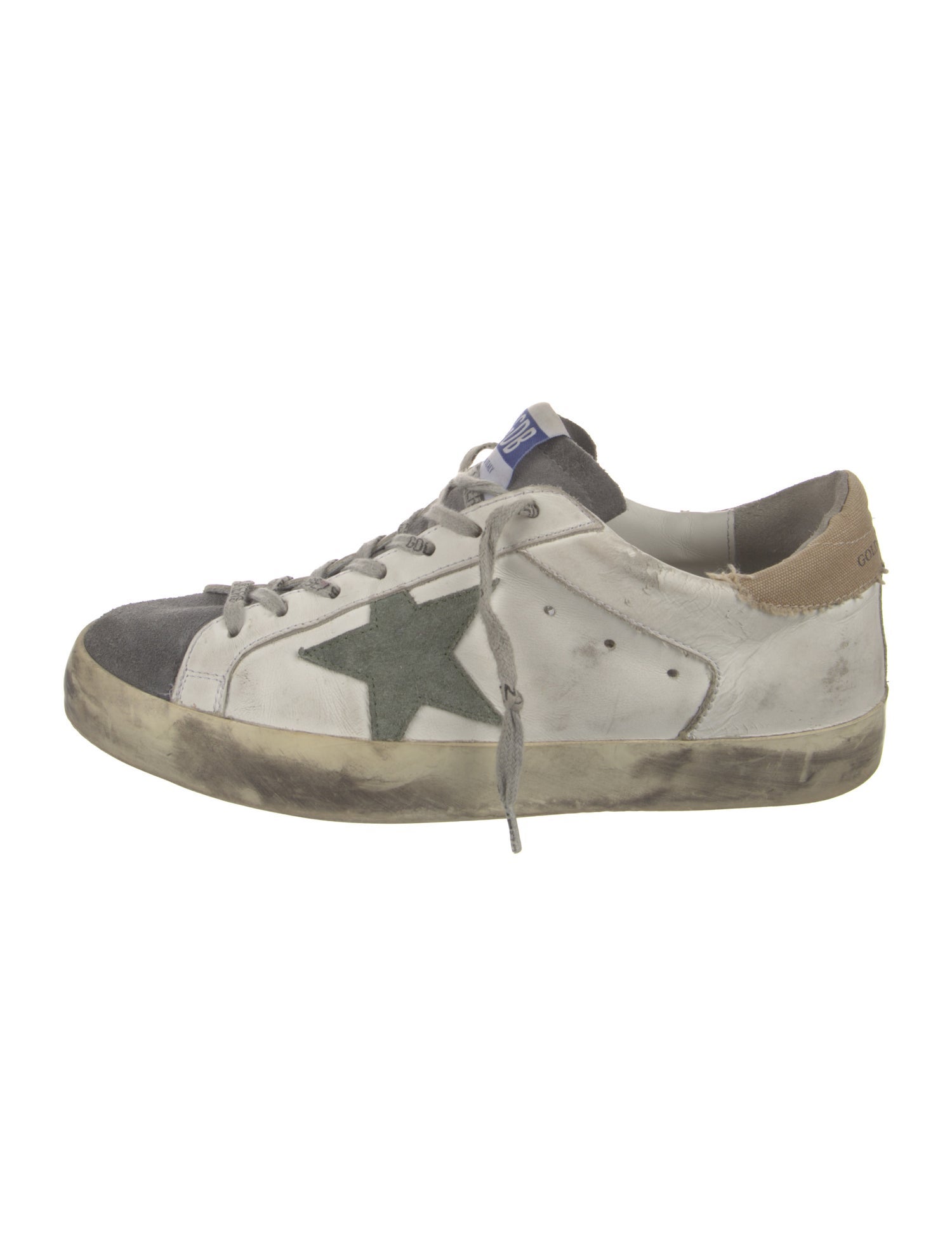 Golden Goose Leather Colorblock Pattern Sneakers
