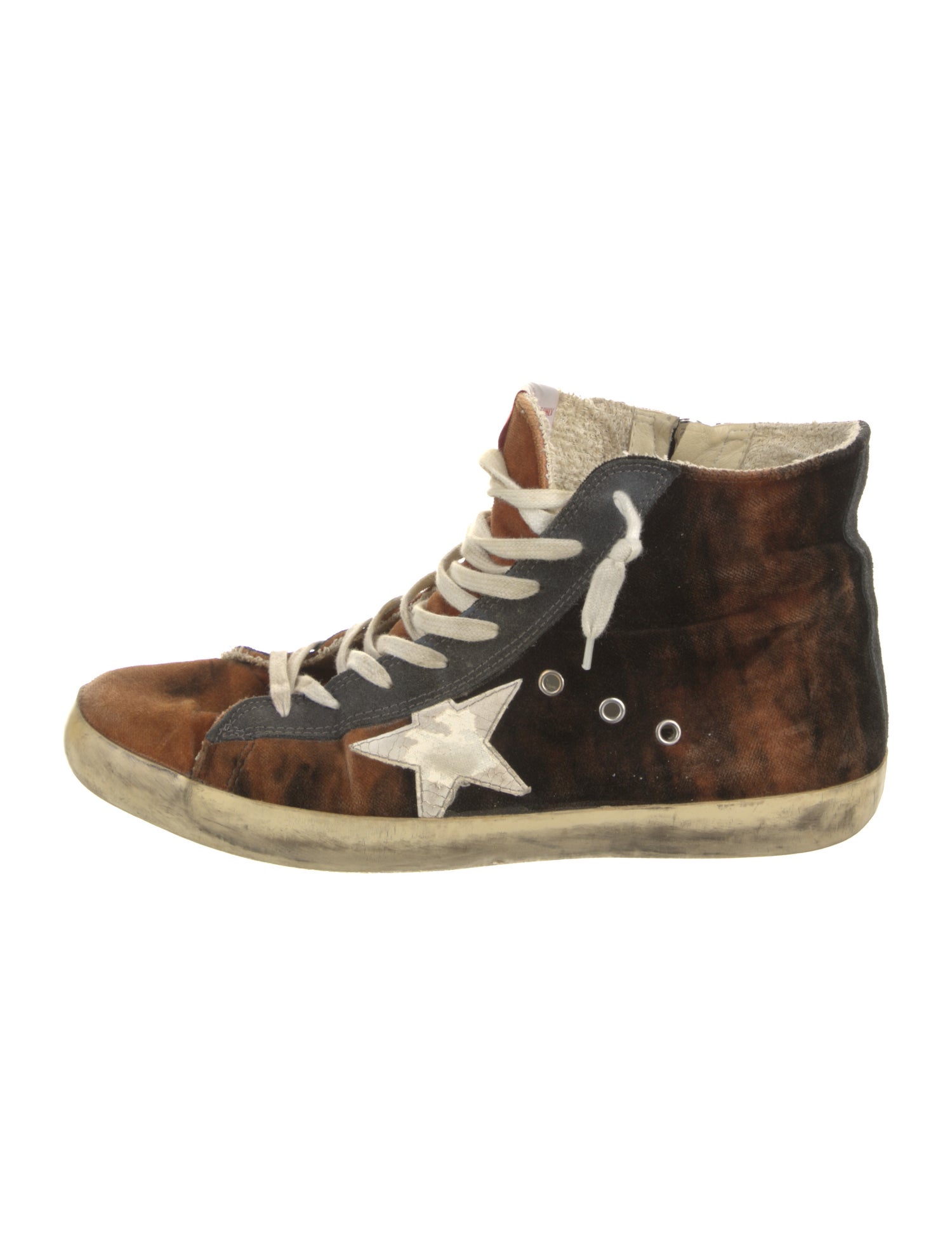 Golden Goose Velvet Printed Sneakers