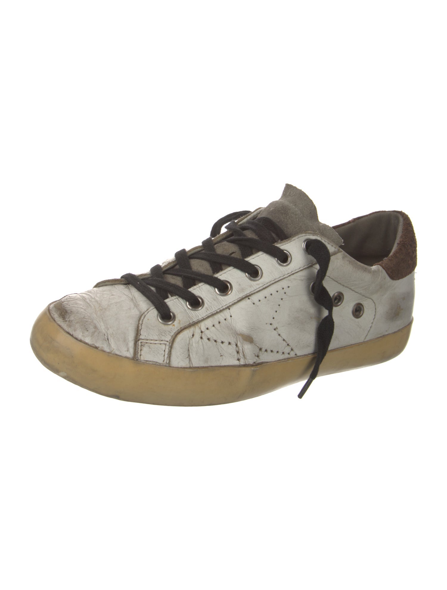 Golden Goose Leather Printed Sneakers