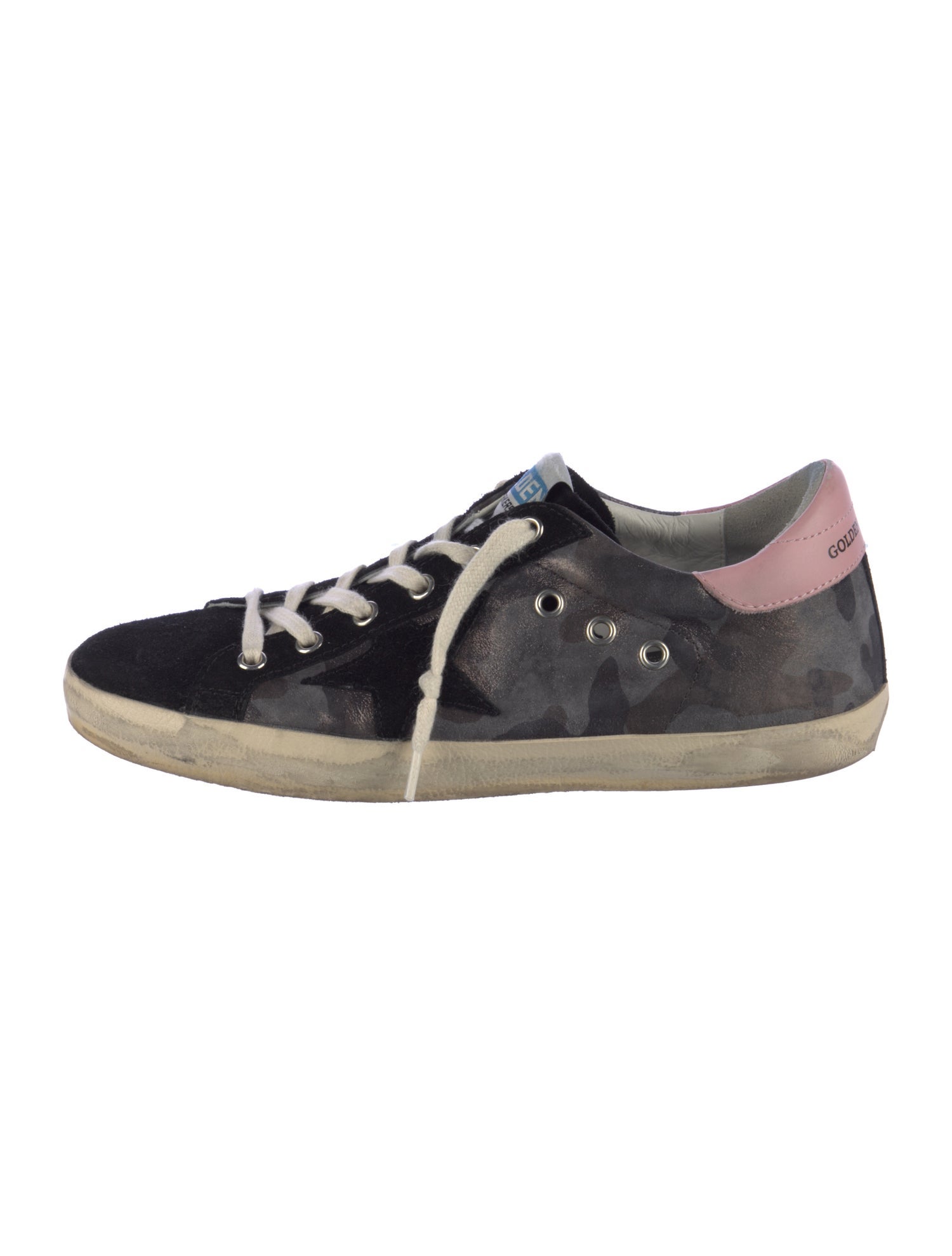Golden Goose Leather Colorblock Pattern Sneakers