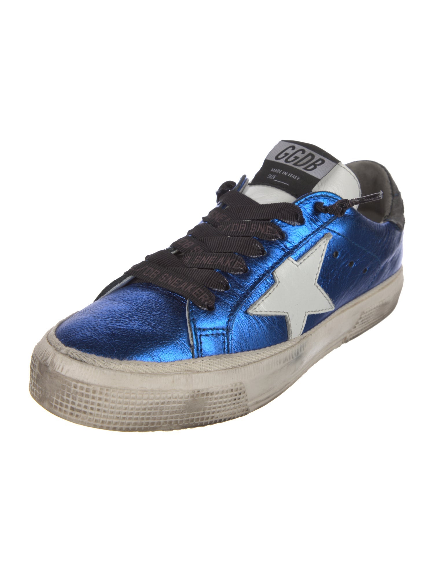 Golden Goose Leather Glitter Accents Sneakers