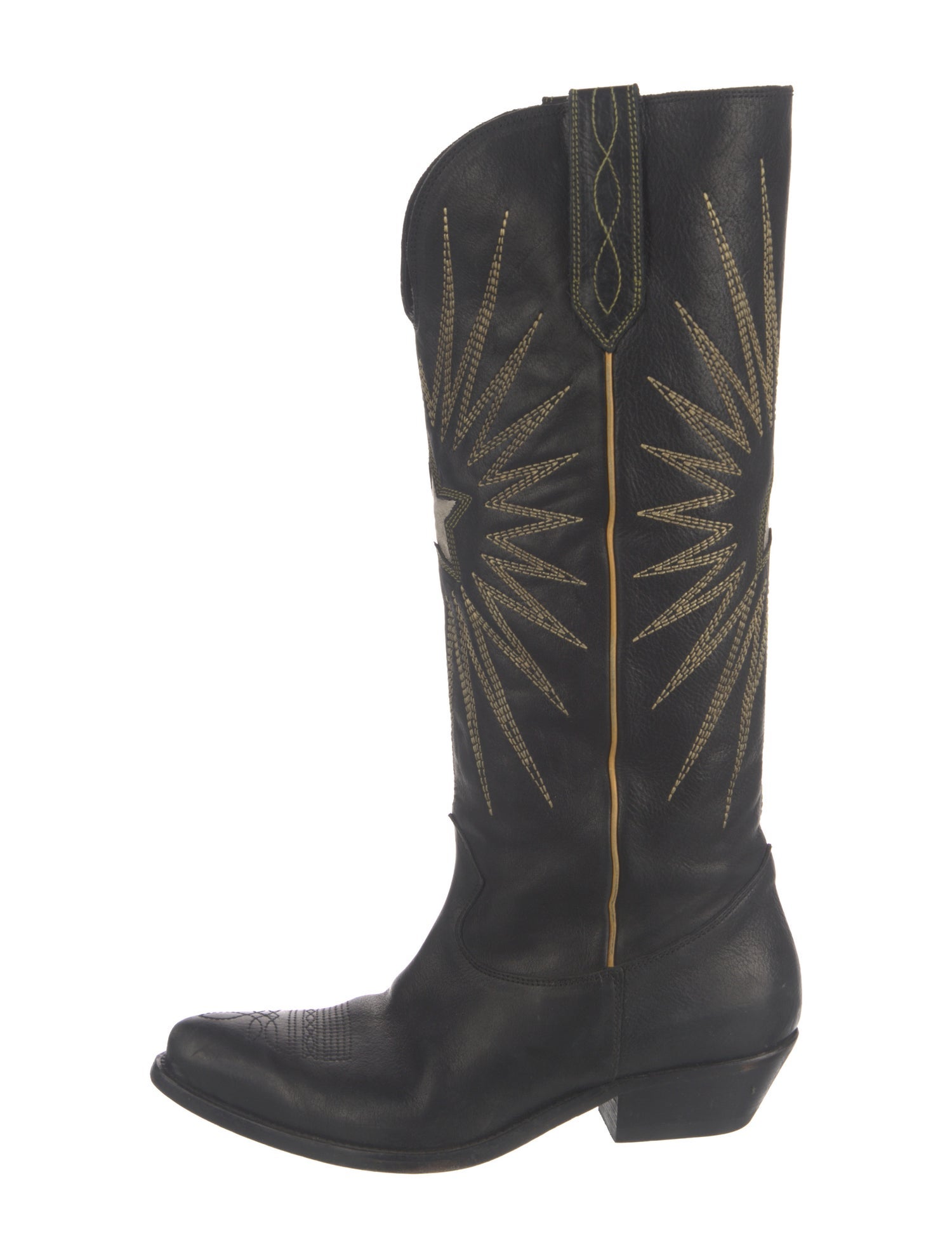 Golden Goose Leather Patterned Western Boots