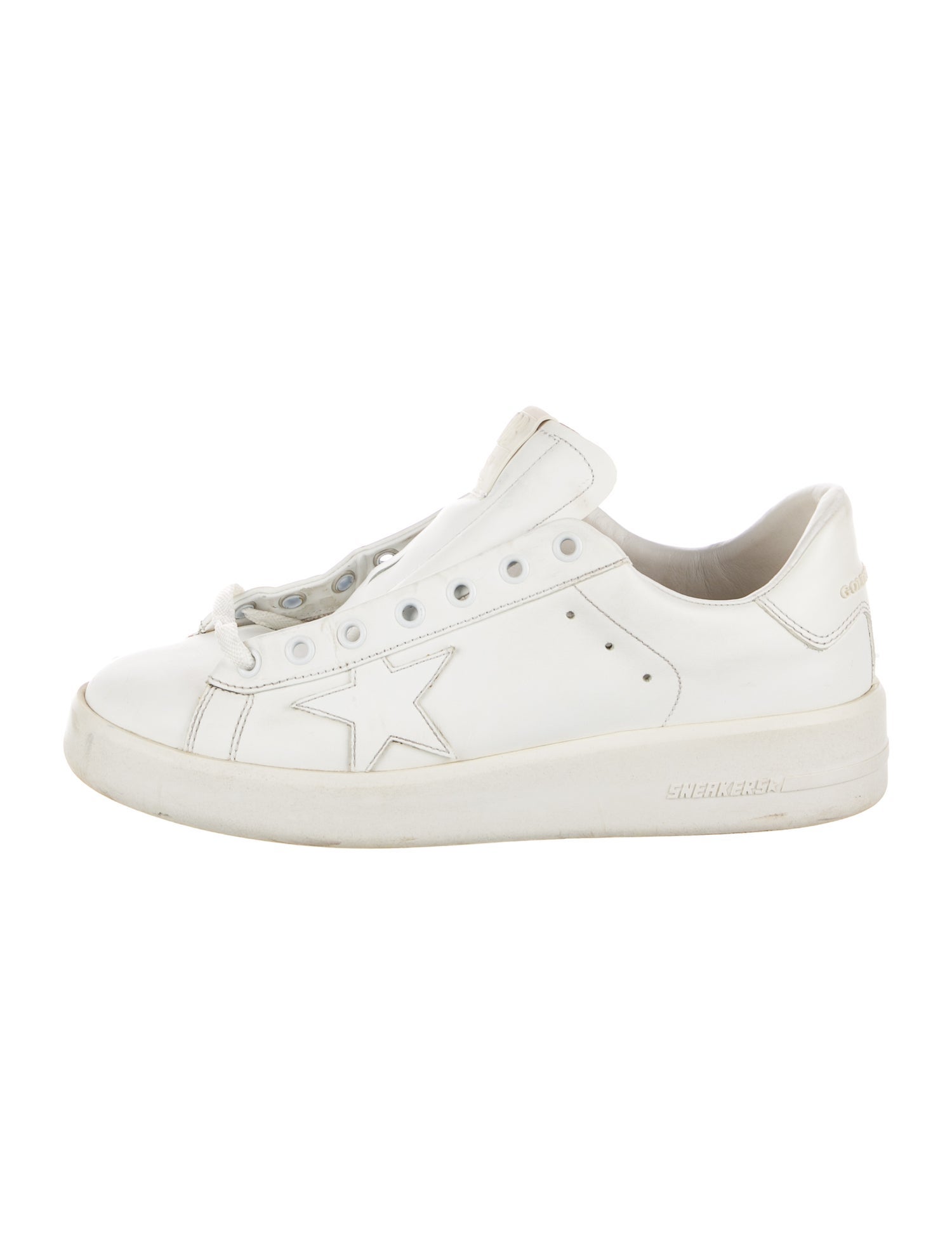 Golden Goose Leather Glitter Accents Sneakers