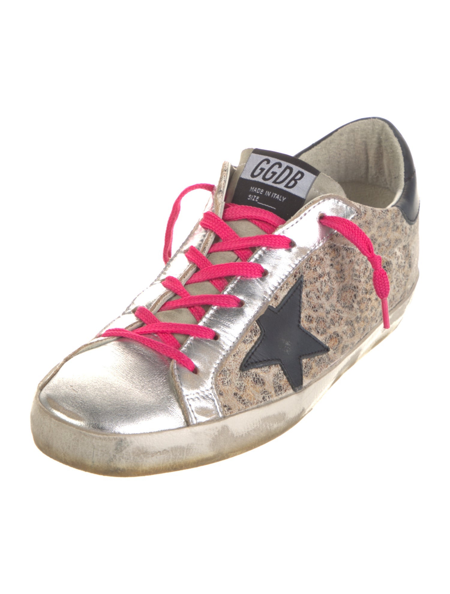 Golden Goose Leather Colorblock Pattern Sneakers