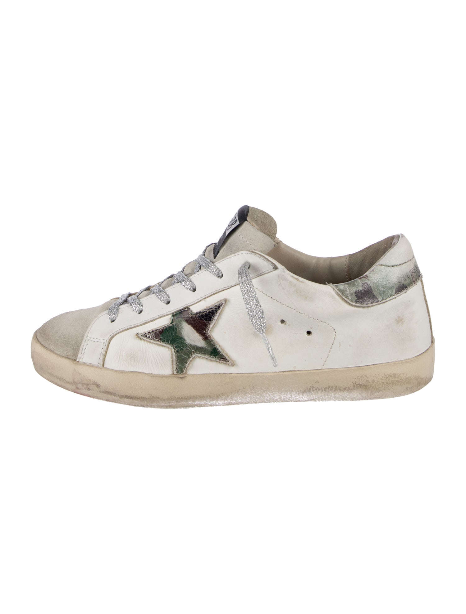 Golden Goose Leather Printed Sneakers