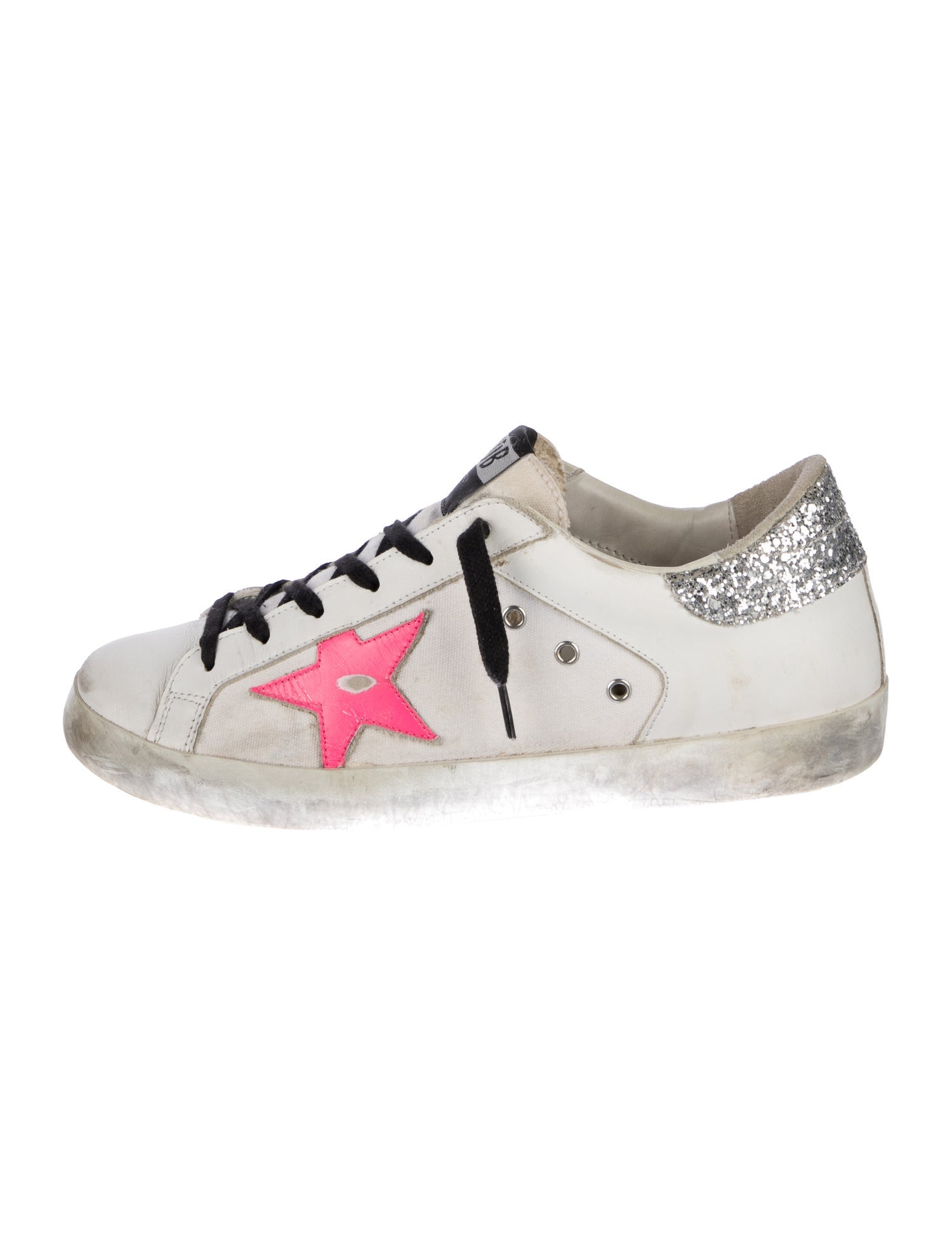 Golden Goose Leather Graphic Print Sneakers