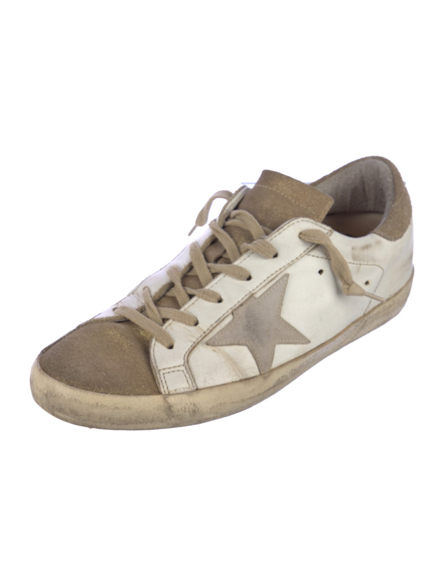 Golden Goose Leather Colorblock Pattern Sneakers