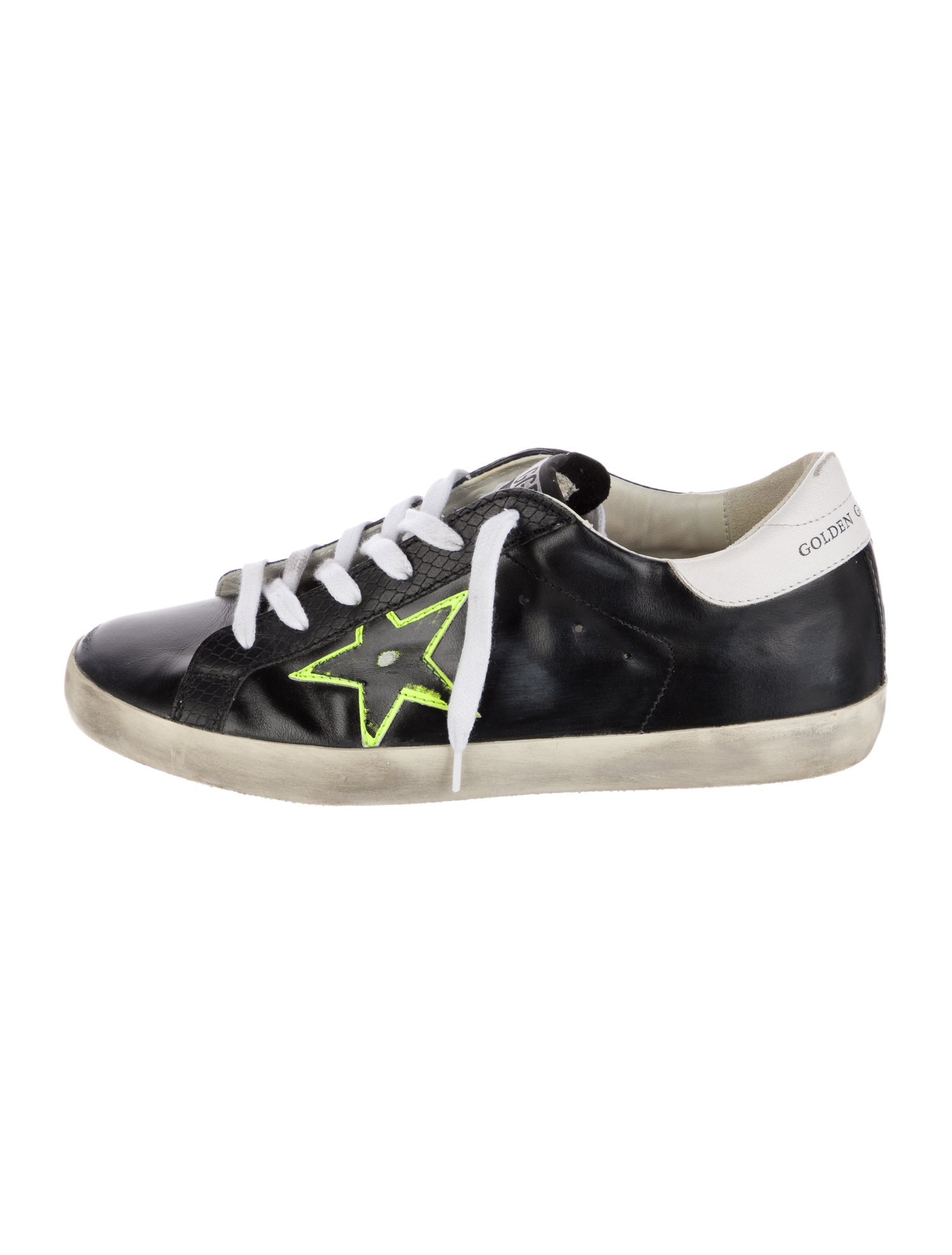 Golden Goose Leather Graphic Print Sneakers