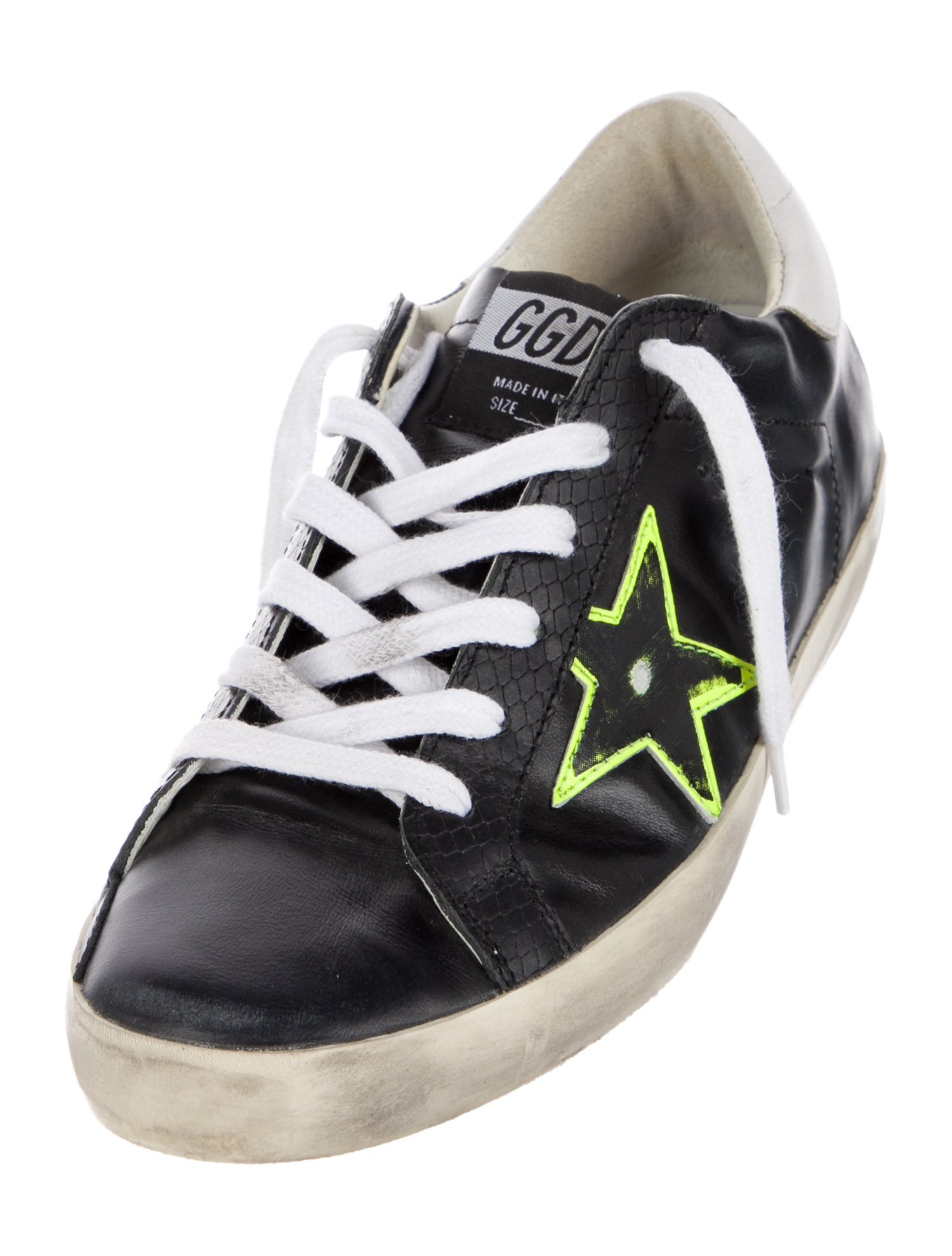 Golden Goose Leather Graphic Print Sneakers