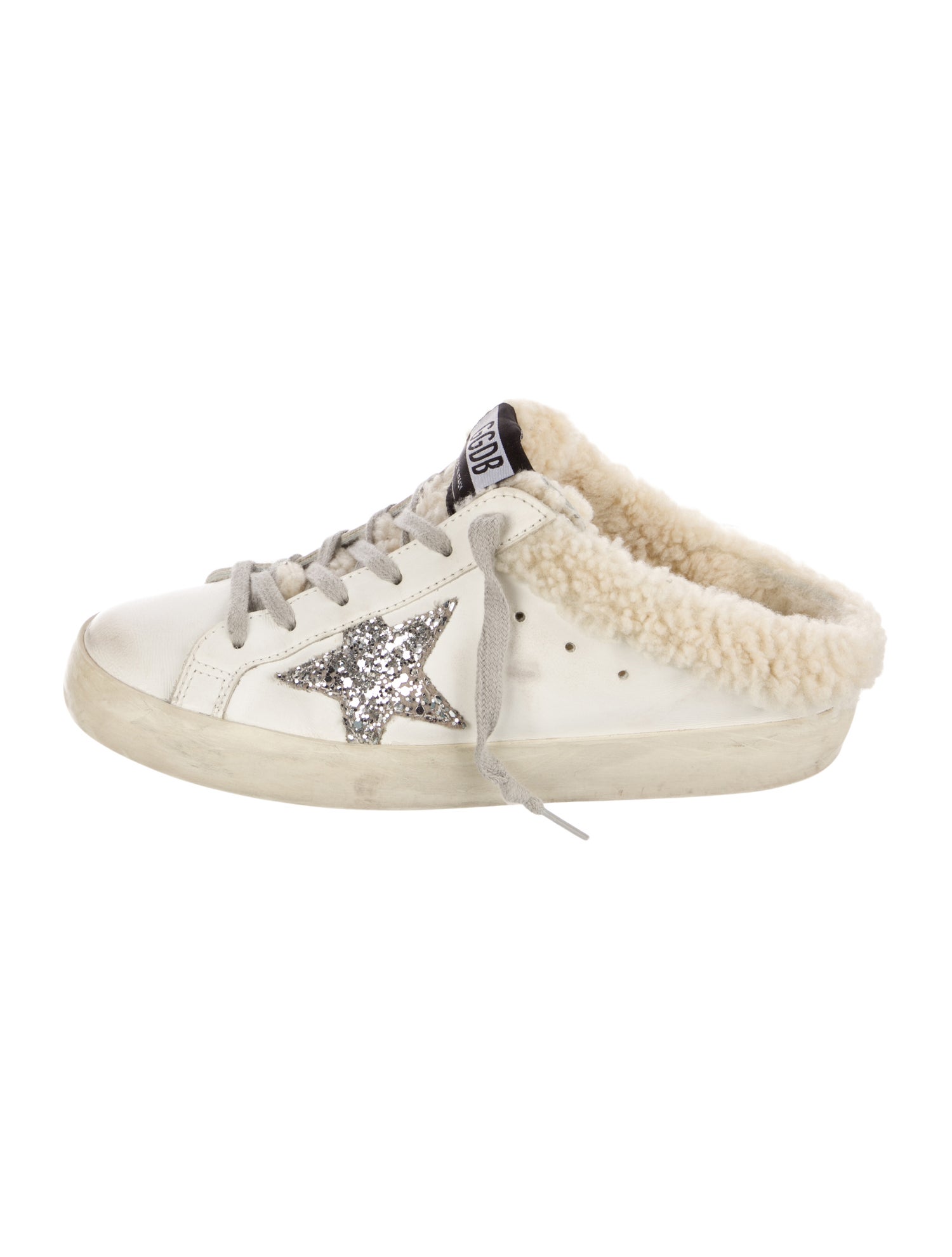 Golden Goose Leather Glitter Accents Sneakers