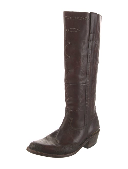 Golden Goose Leather Distressed Accents Riding Boots