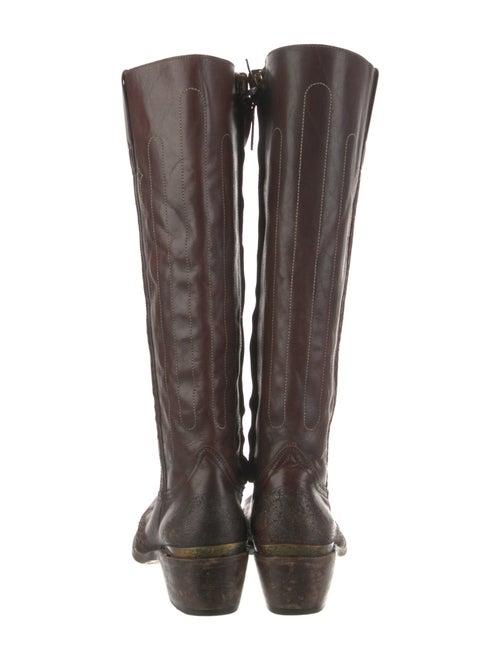 Golden Goose Leather Distressed Accents Riding Boots