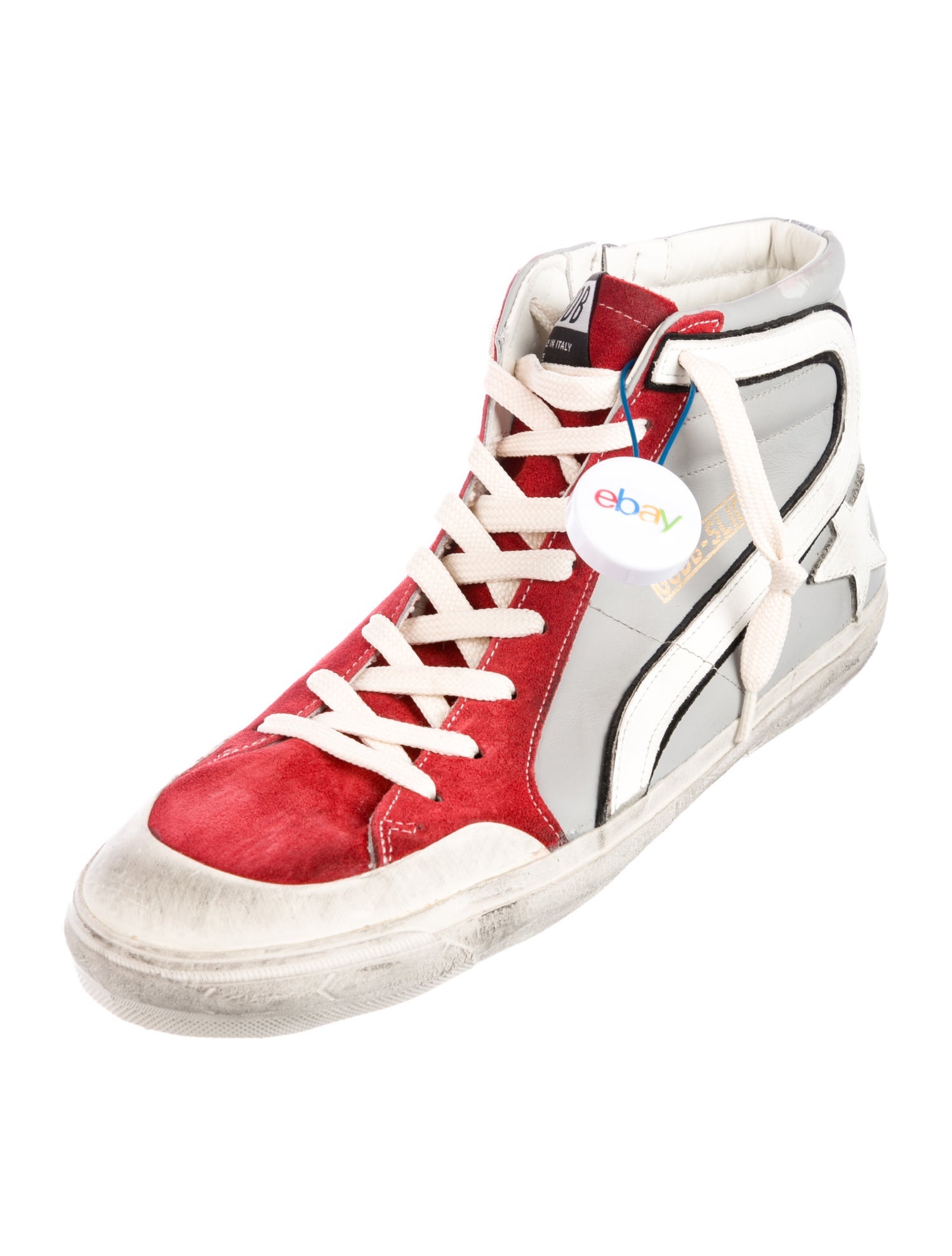 Golden Goose Leather Colorblock Pattern Sneakers