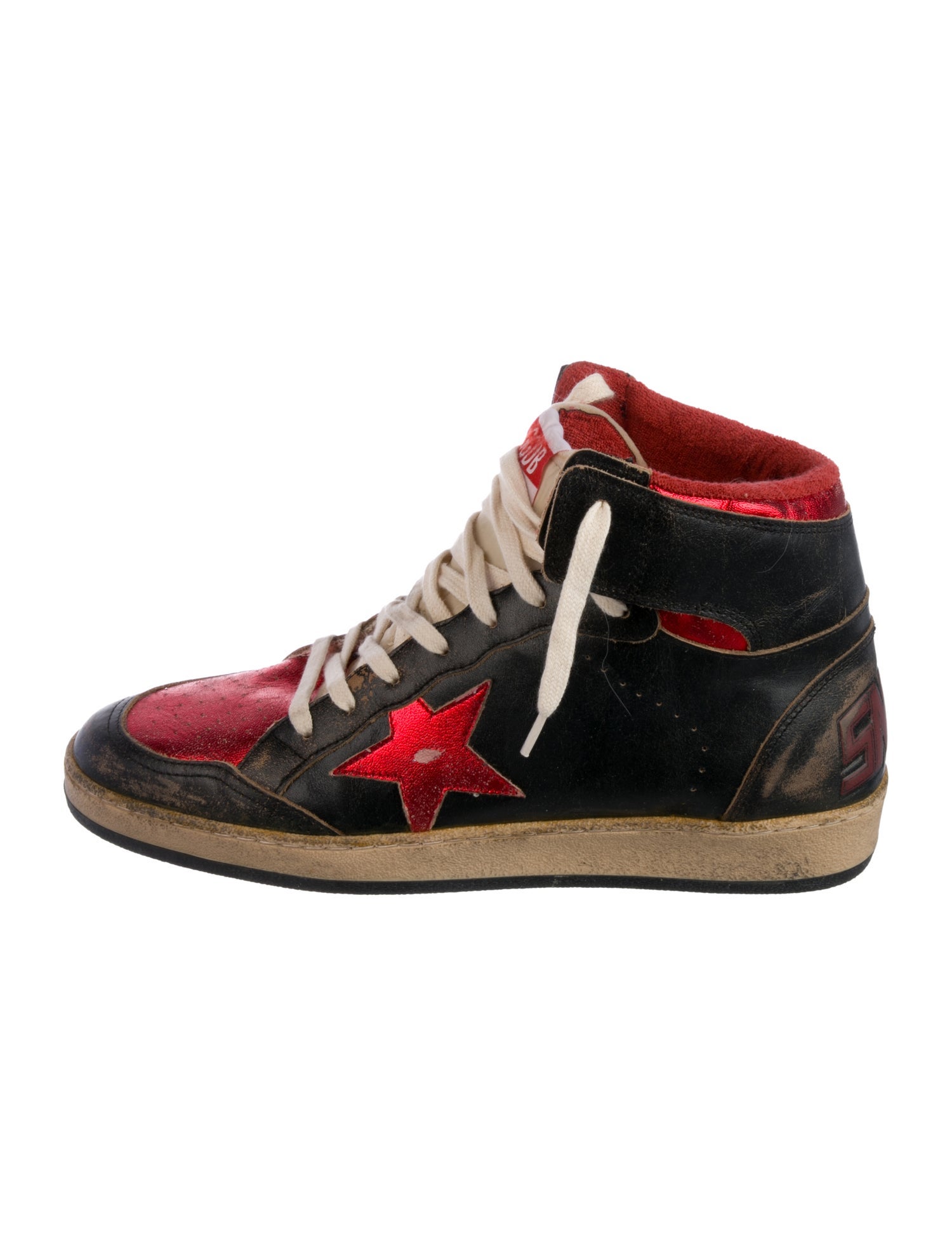 Golden Goose Leather Colorblock Pattern Sneakers