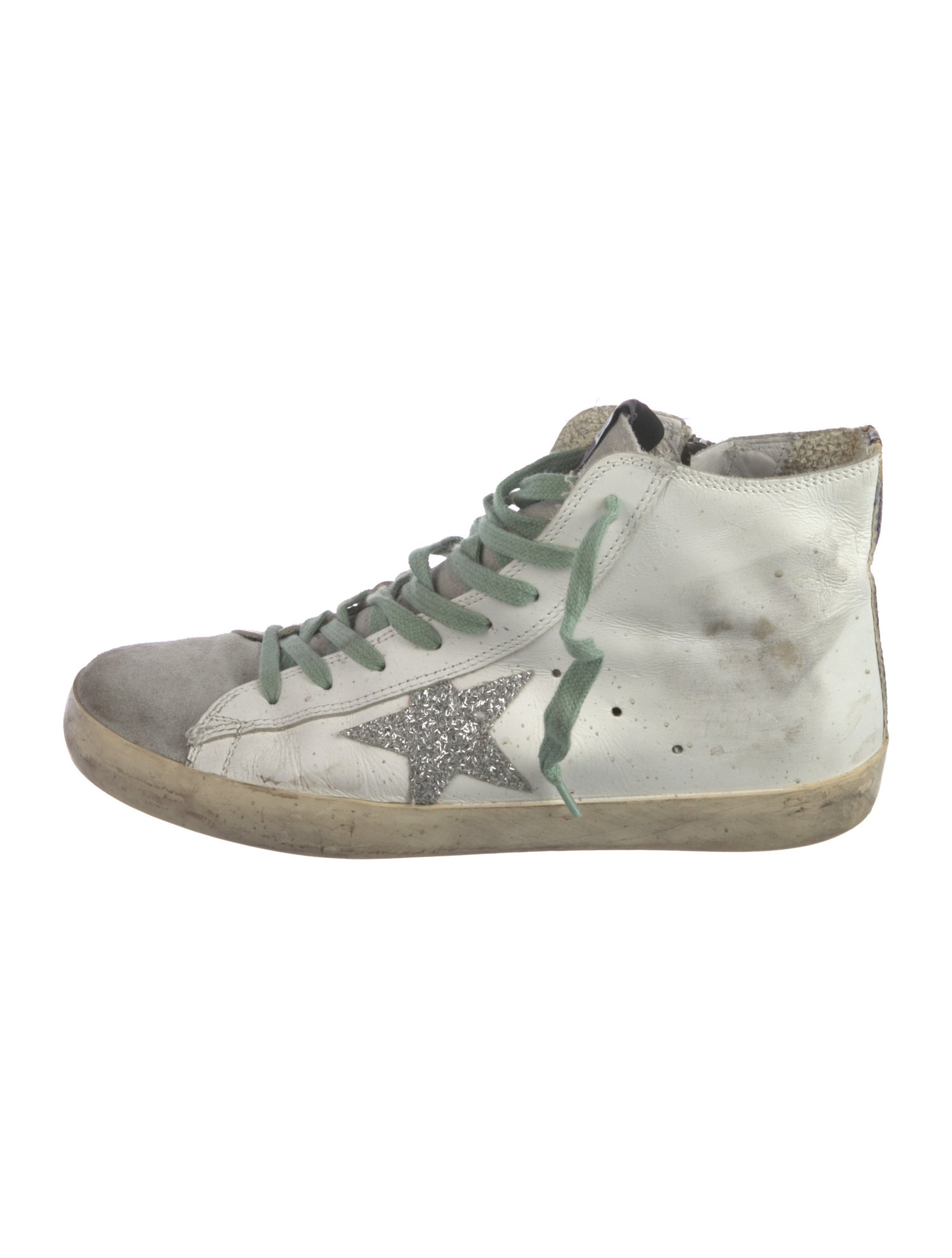 Golden Goose Leather Printed Sneakers