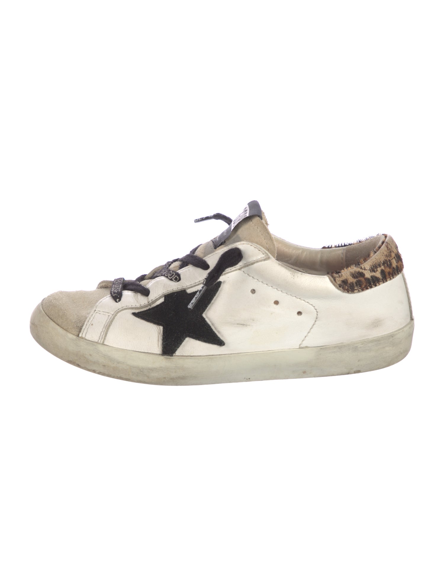 Golden Goose Leather Printed Sneakers