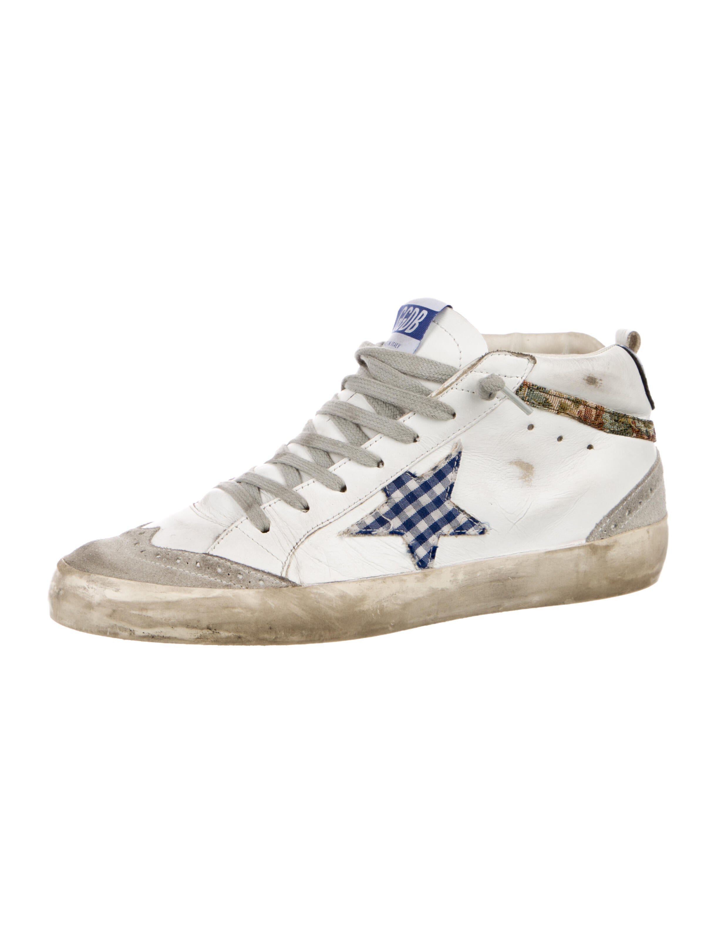 Golden Goose Leather Colorblock Pattern Sneakers