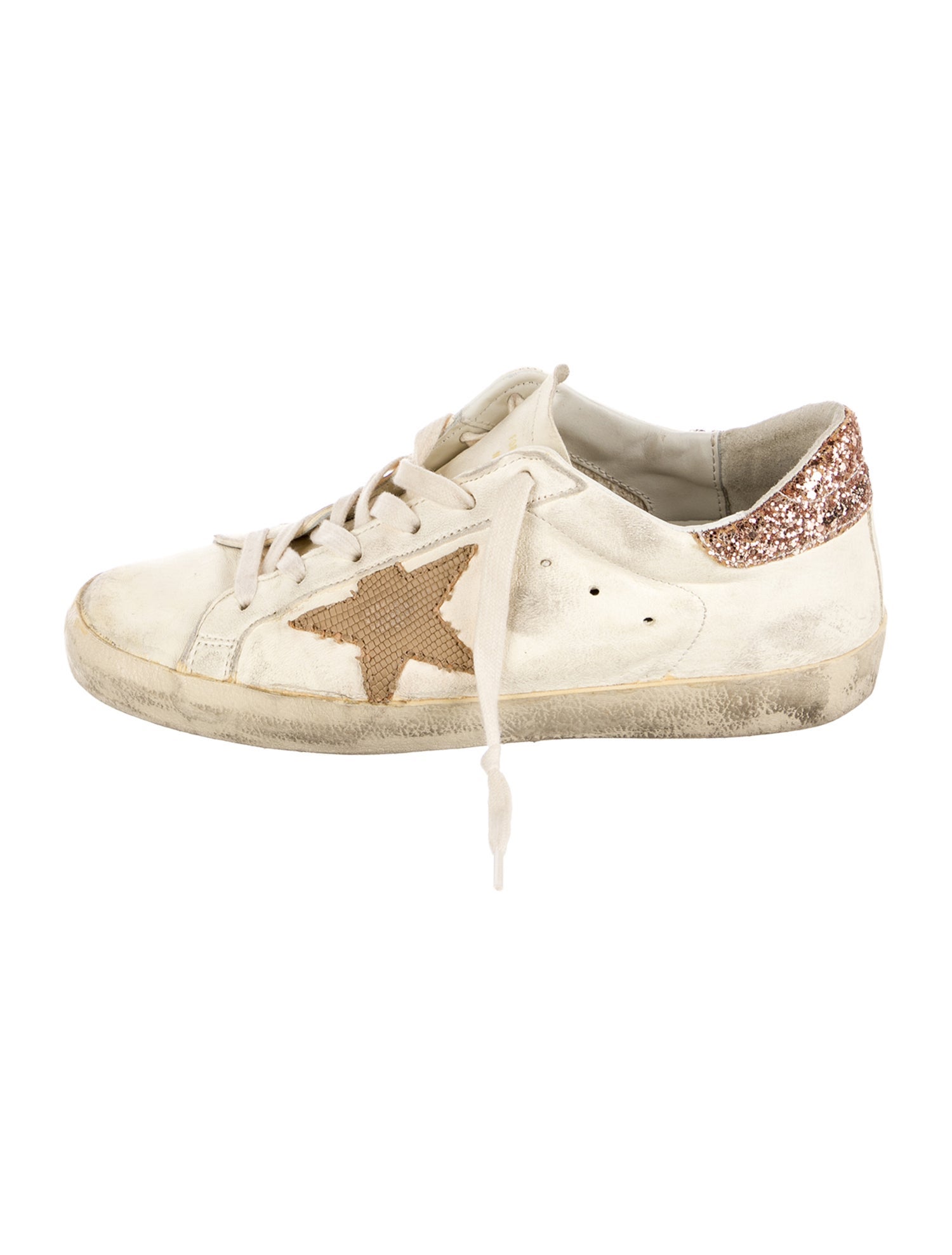 Golden Goose Leather Graphic Print Sneakers
