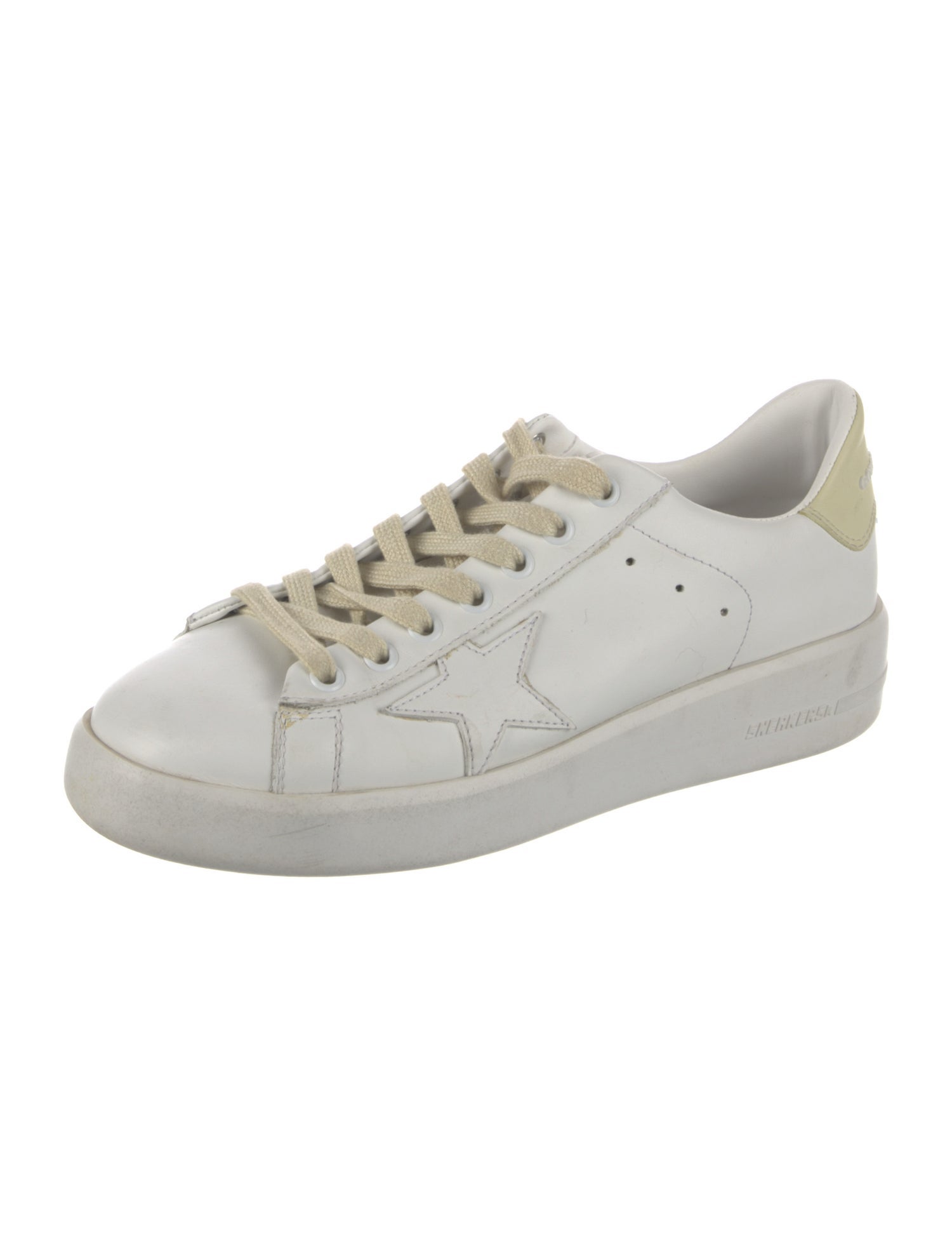Golden Goose Leather Glitter Accents Sneakers