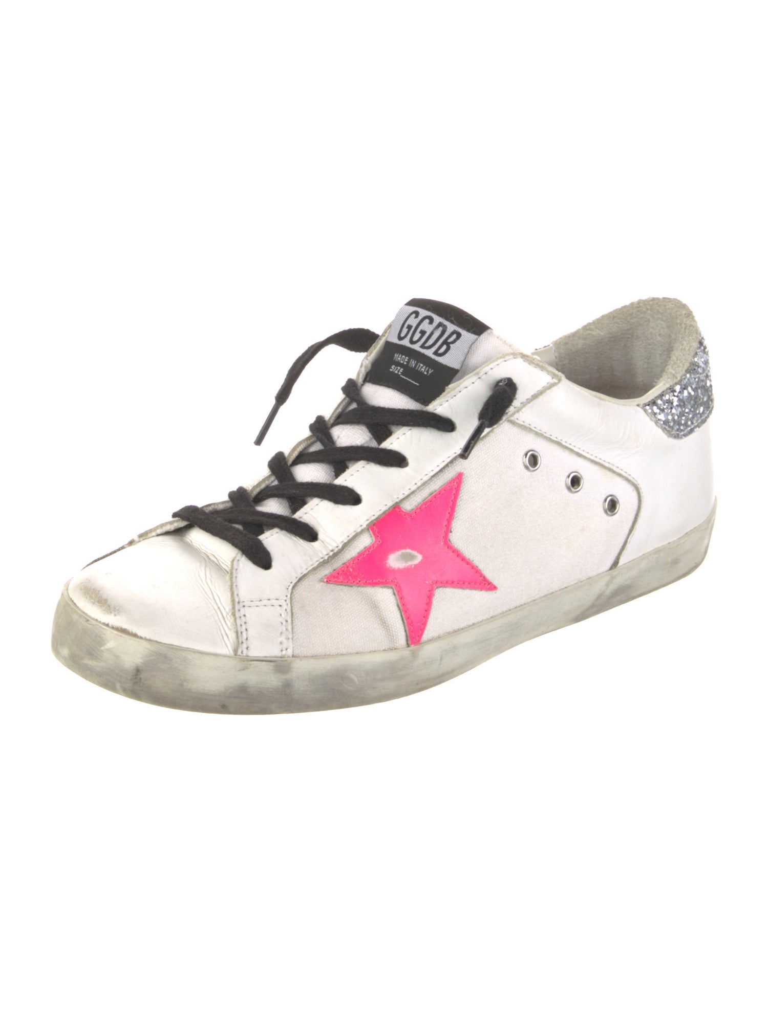 Golden Goose Leather Printed Sneakers