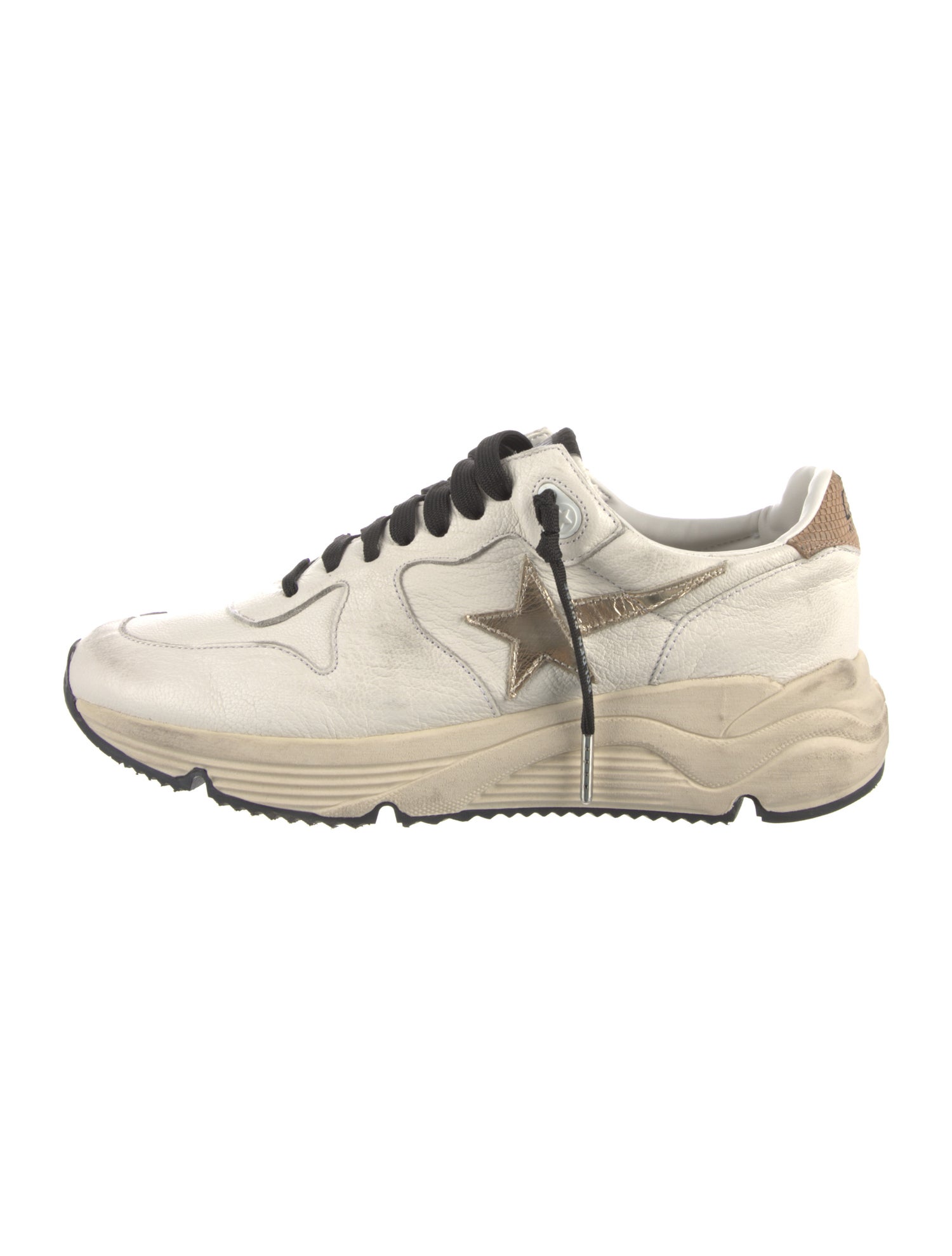 Golden Goose Leather Distressed Accents Athletic Sneakers