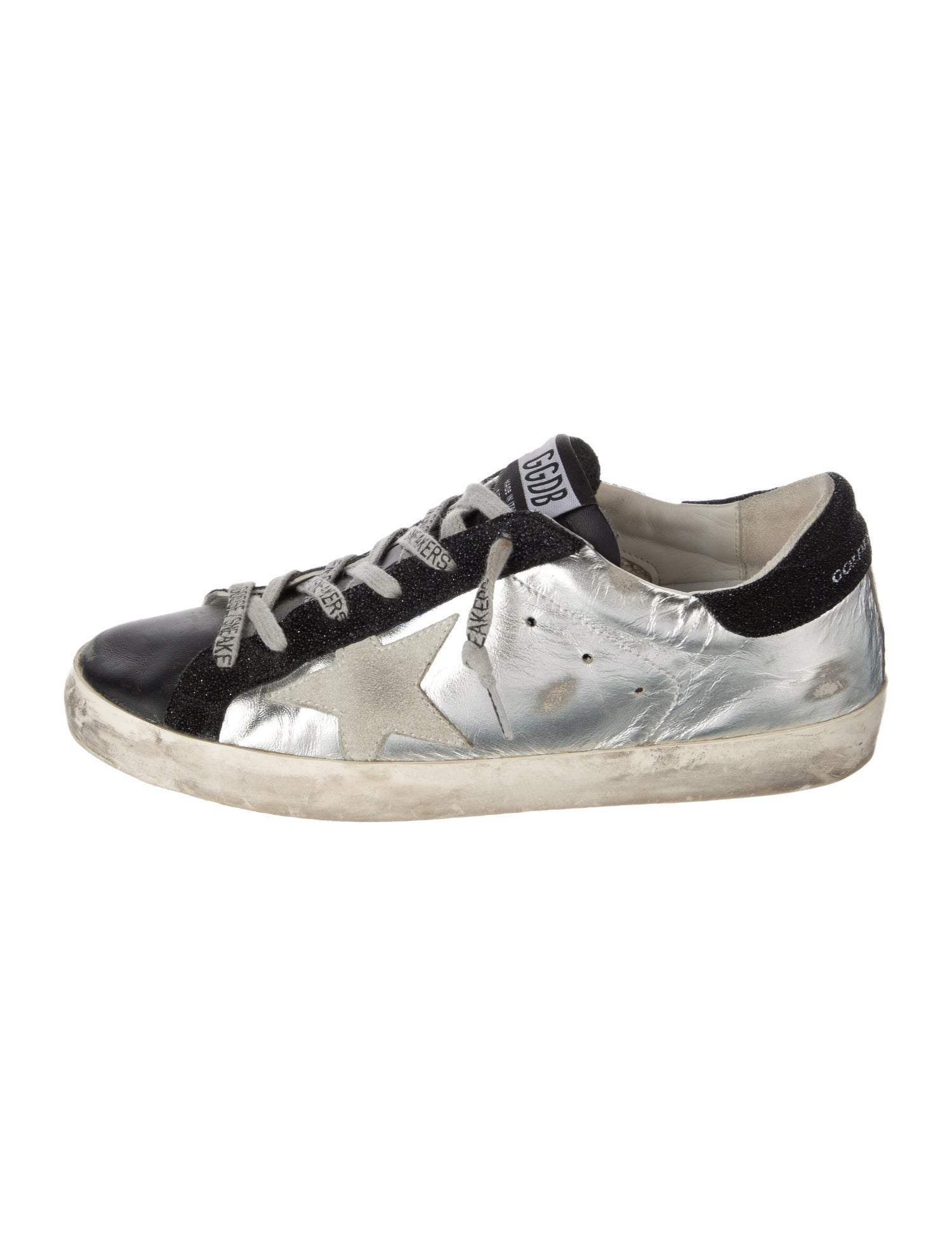 Golden Goose Leather Colorblock Pattern Sneakers