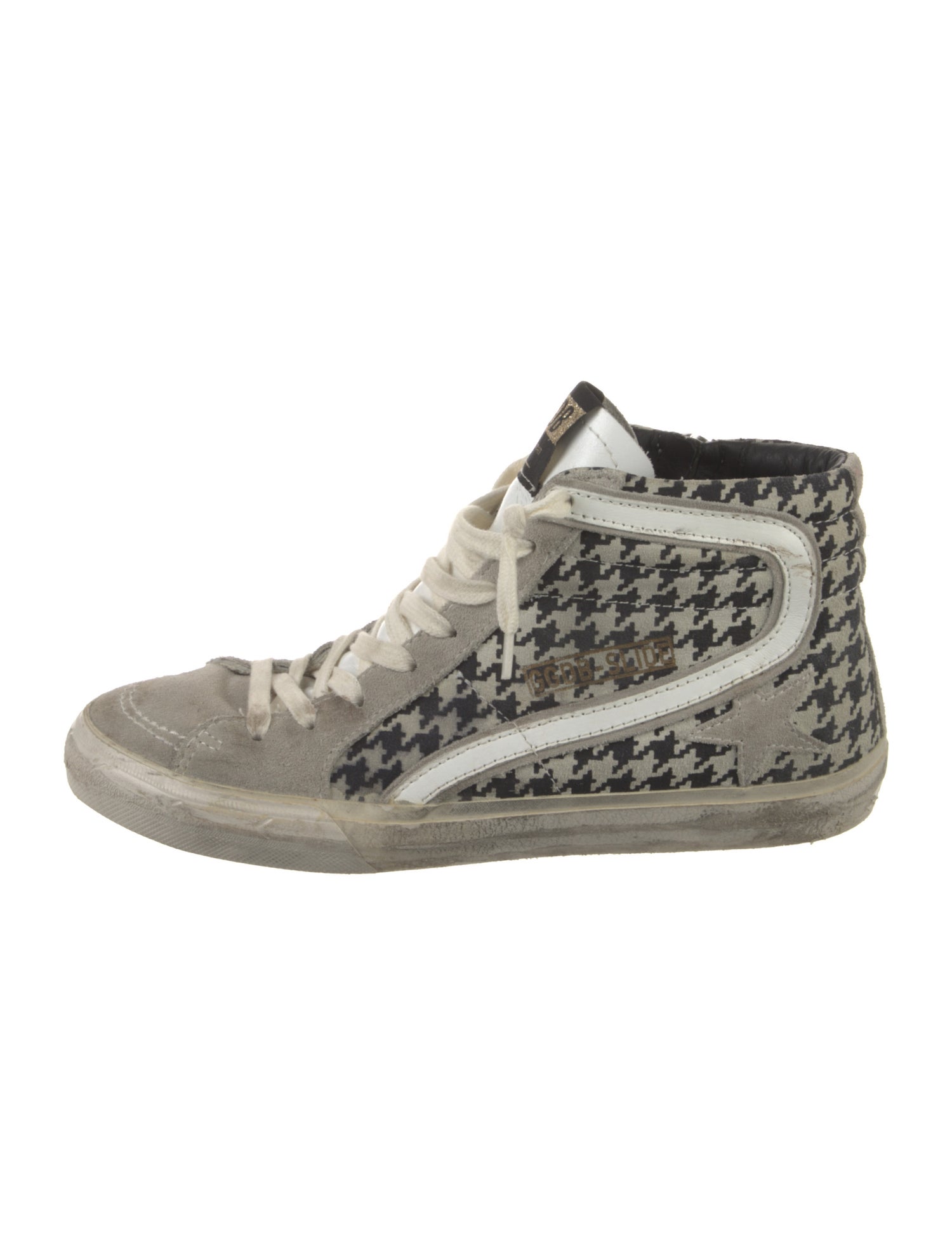 Golden Goose Suede Houndstooth Print Sneakers