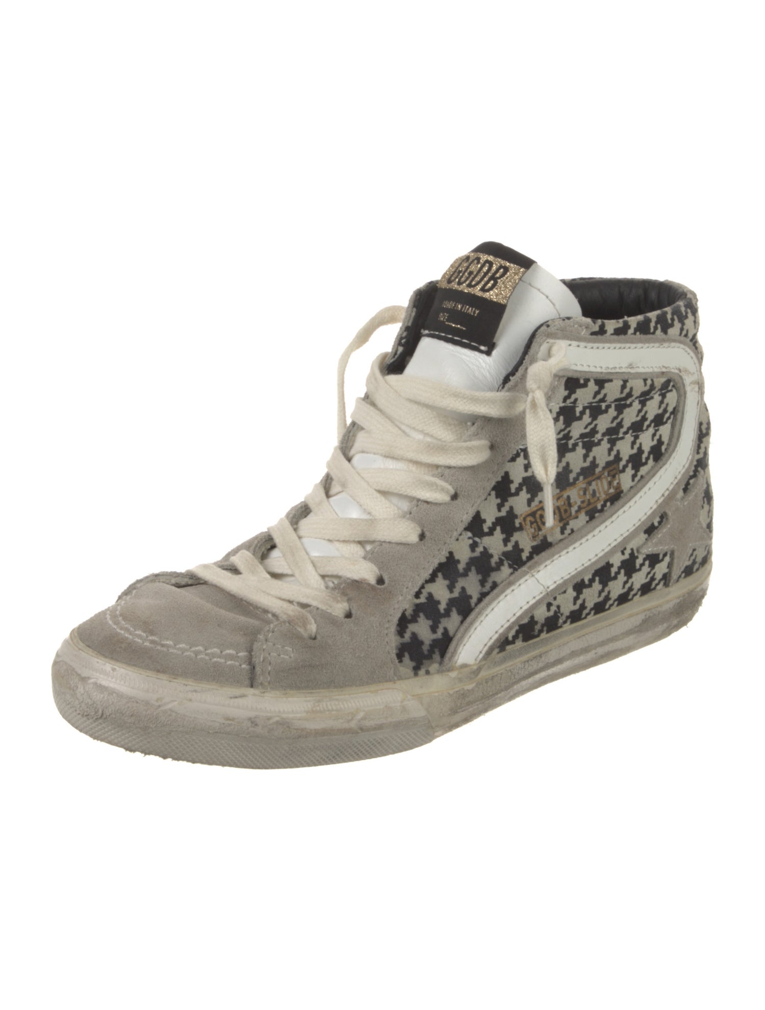 Golden Goose Suede Houndstooth Print Sneakers