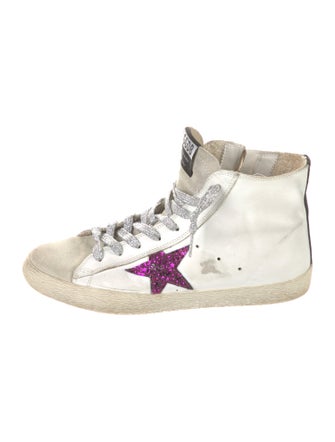 Golden Goose Leather Colorblock Pattern Sneakers