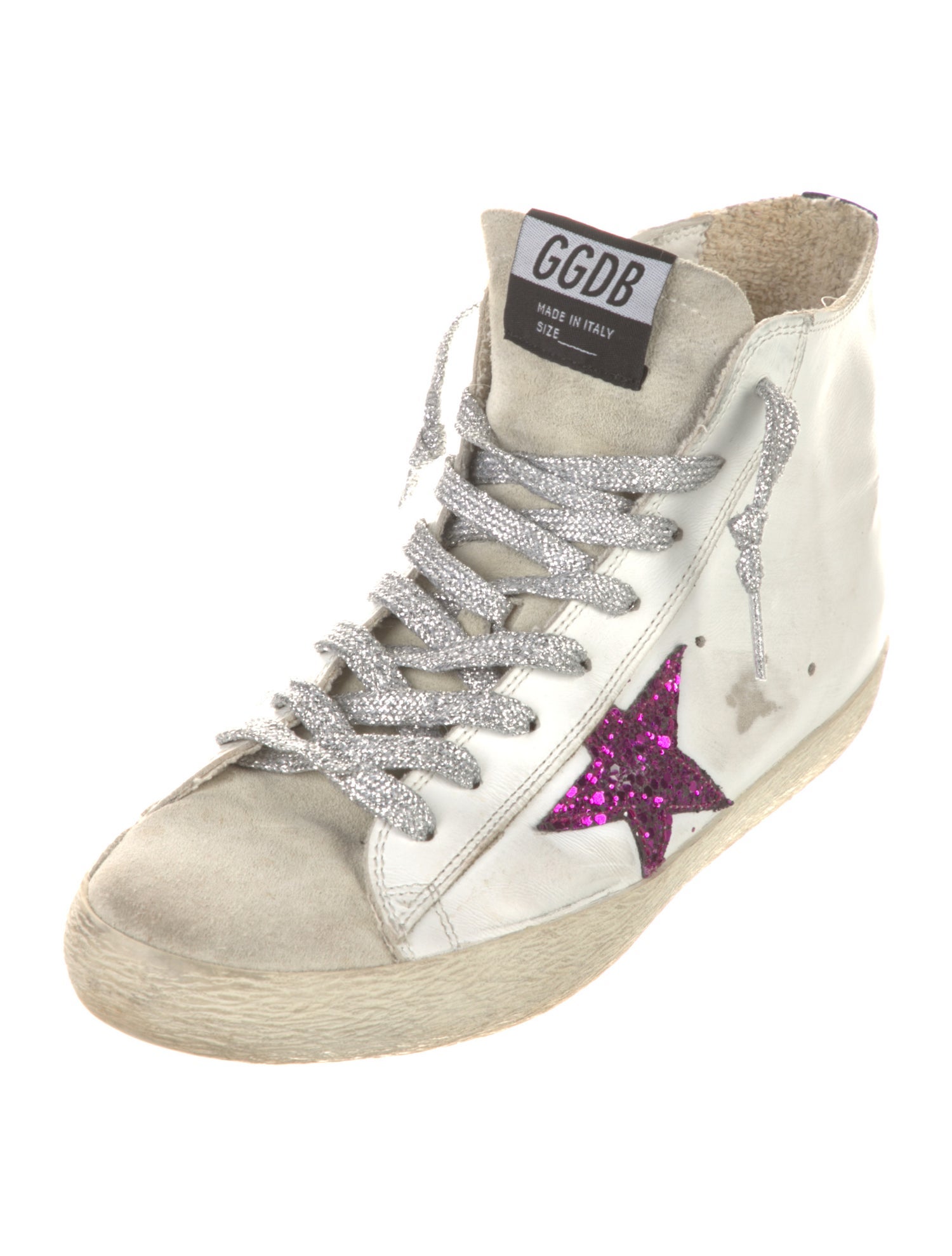 Golden Goose Leather Colorblock Pattern Sneakers