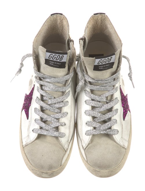 Golden Goose Leather Colorblock Pattern Sneakers