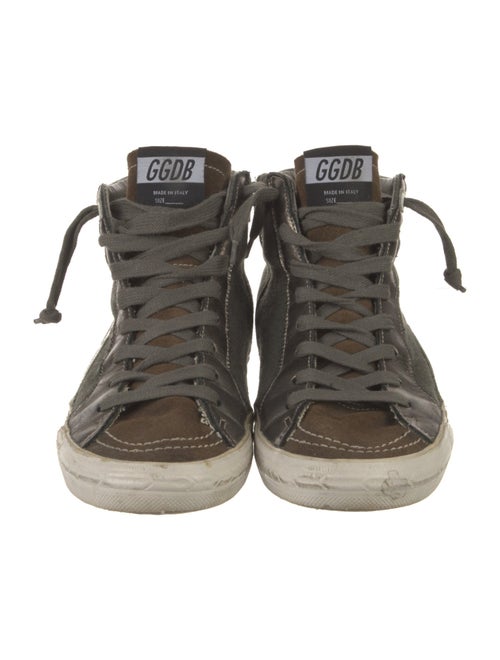 Golden Goose Suede Colorblock Pattern Sneakers
