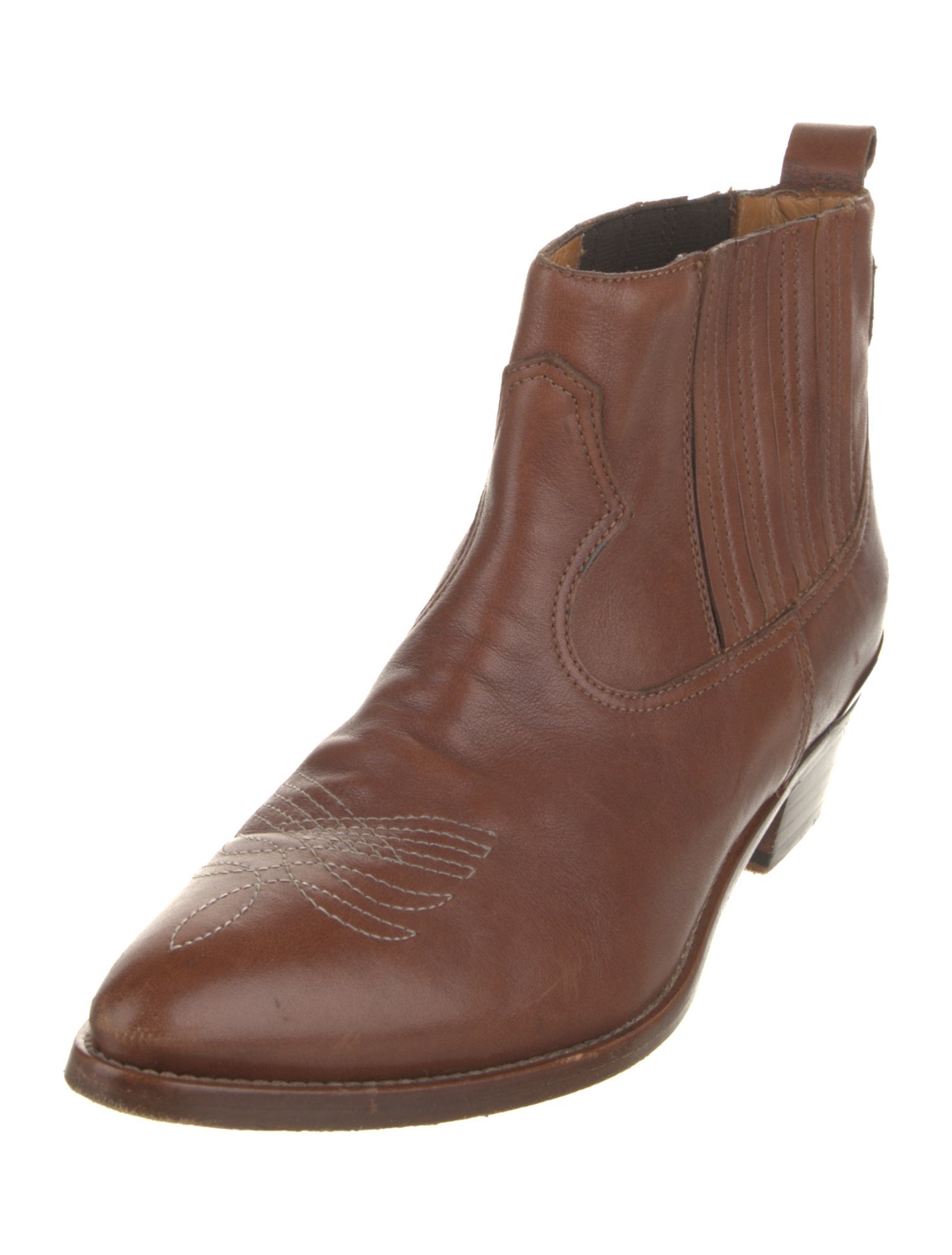 Golden Goose Leather Embroidered Accent Chelsea Boots