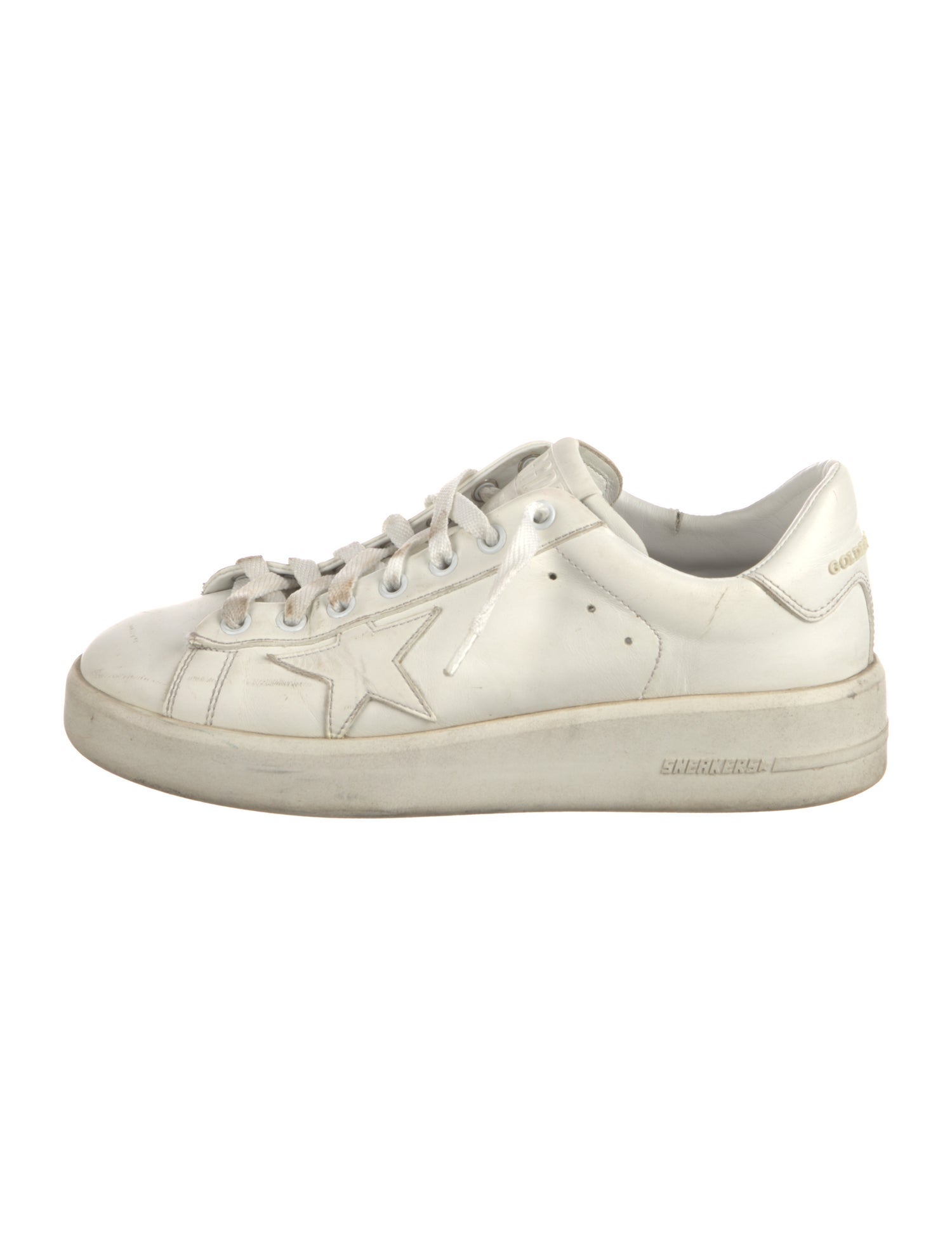 Golden Goose Leather Glitter Accents Sneakers