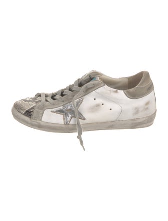 Golden Goose Leather Colorblock Pattern Sneakers
