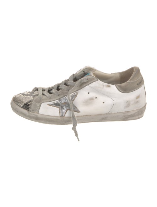 Golden Goose Leather Colorblock Pattern Sneakers