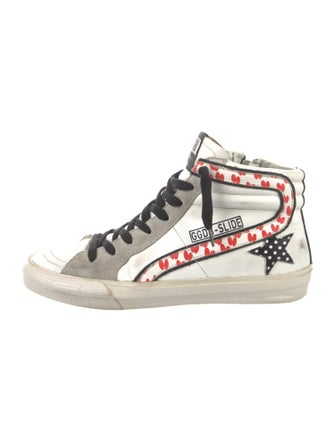 Golden Goose Leather Colorblock Pattern Sneakers