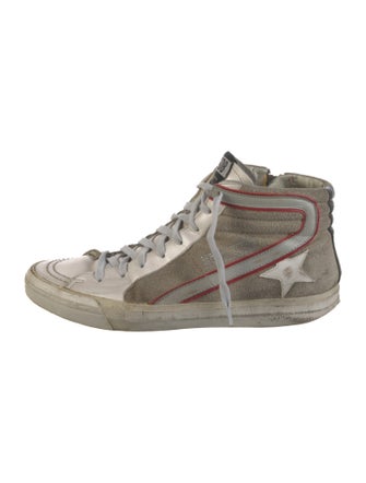 Golden Goose Suede Colorblock Pattern Sneakers