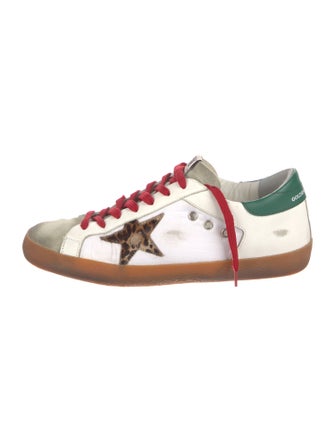 Golden Goose Leather Colorblock Pattern Sneakers